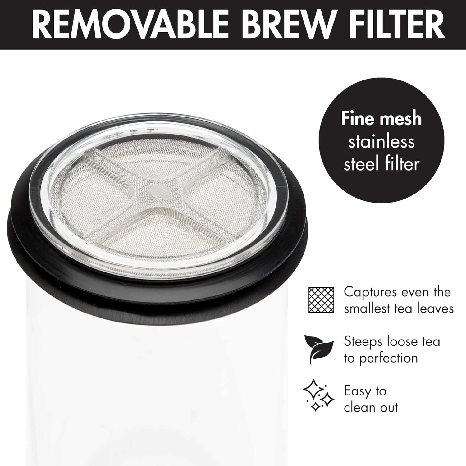 Primula Press and Go Iced Tea Maker, Travel Tumbler, Infuser Bottle, Leak-Proof Flip-Top Lid with Carry Loop, Dishwasher Safe, Made without BPA, 16-Ounce, Black, 1 Count (Pack of 1) image number 1