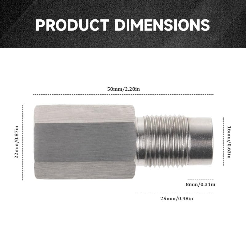 Universal M18X1.5 Oxygen Sensor Spacer Adapter, Stainless Steel O2 Sensor Extender for Car Exhaust System, No Modification Needed image number 3