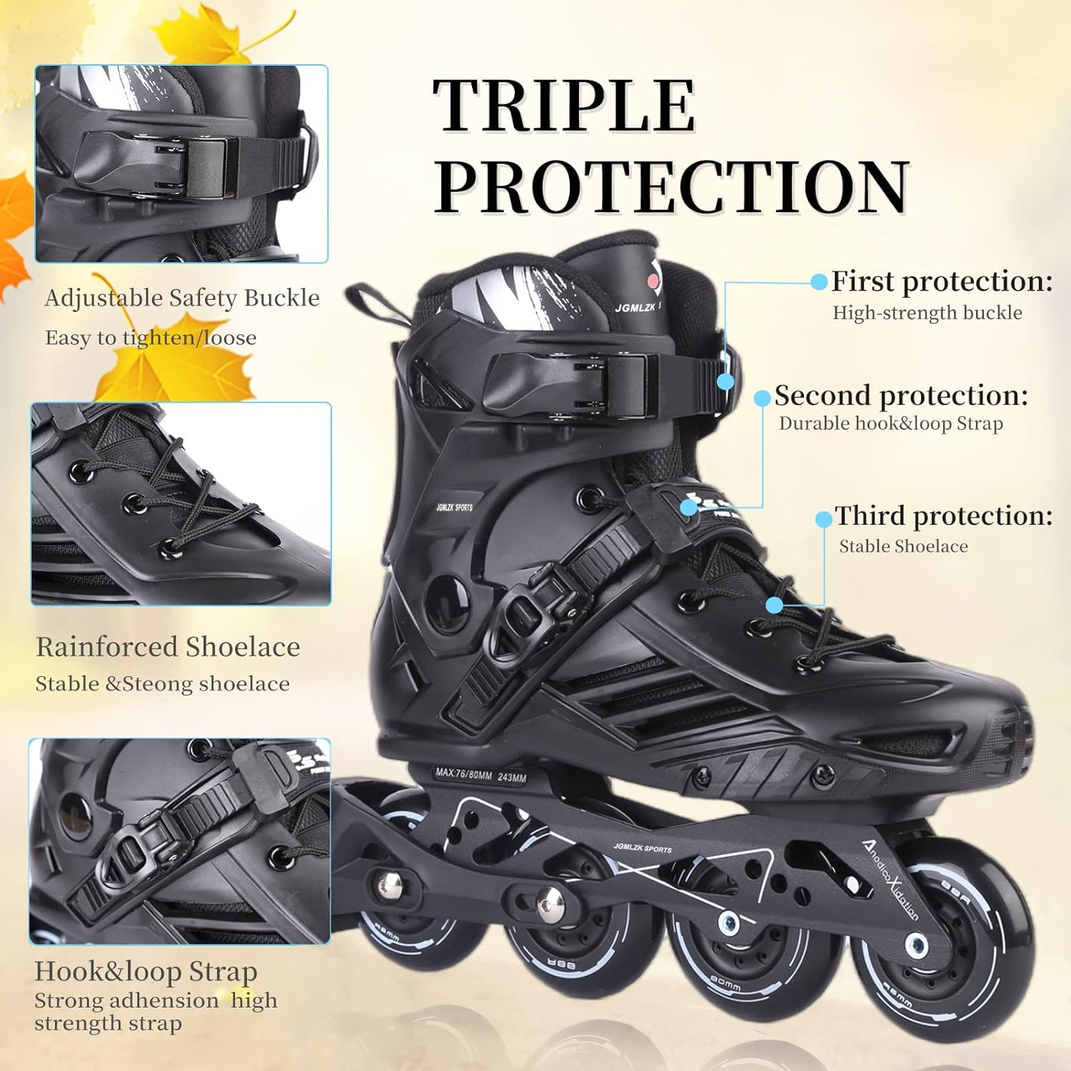 Inline Skates, High Performance Outdoor Fitness Inline Skates for Women Men Adult image number 6
