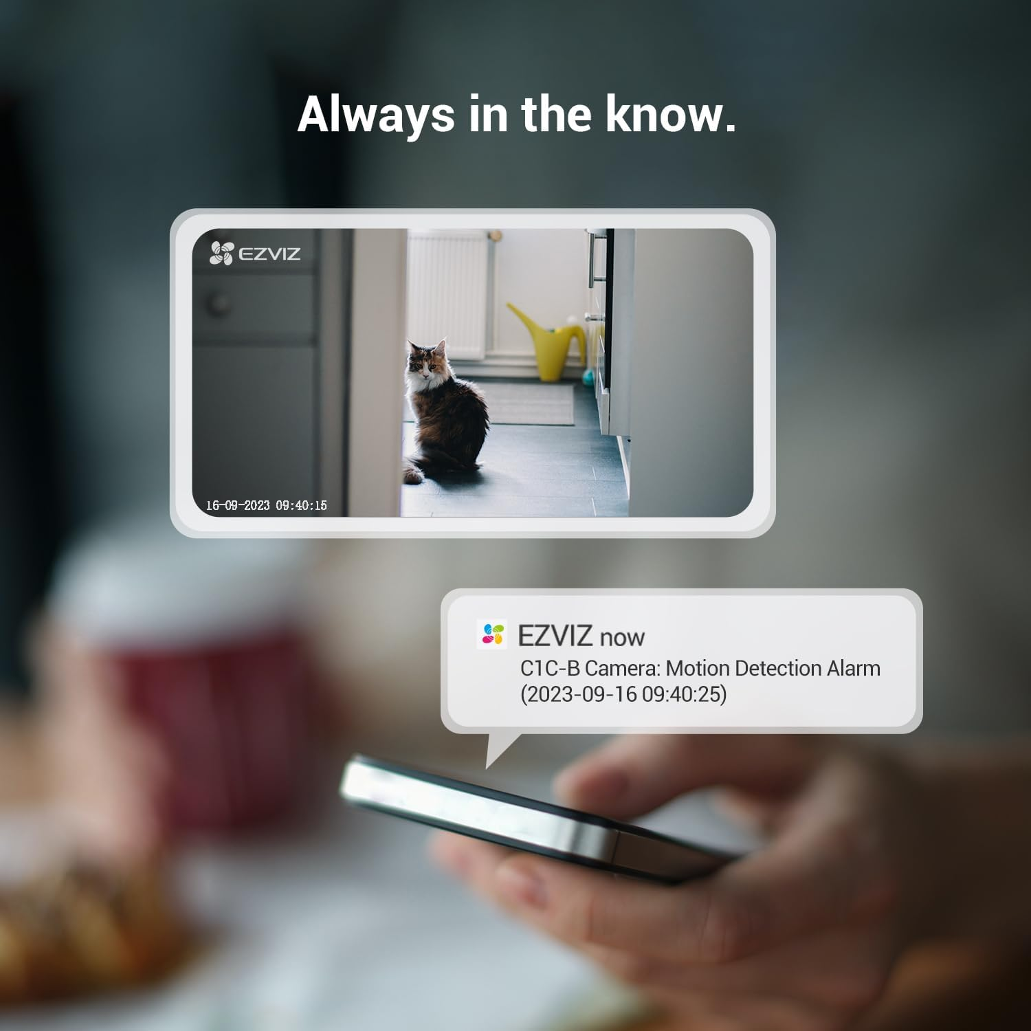 EZVIZ Security Camera, 1080P Indoor Wi-Fi Camera, Baby/Pet Monitor, Motion Detection, Night Vision, Two-Way Talk, 256G Sd/Icloud Storage, Compatible with Alexa, Google Assistant, C1C-B 2PK image number 2