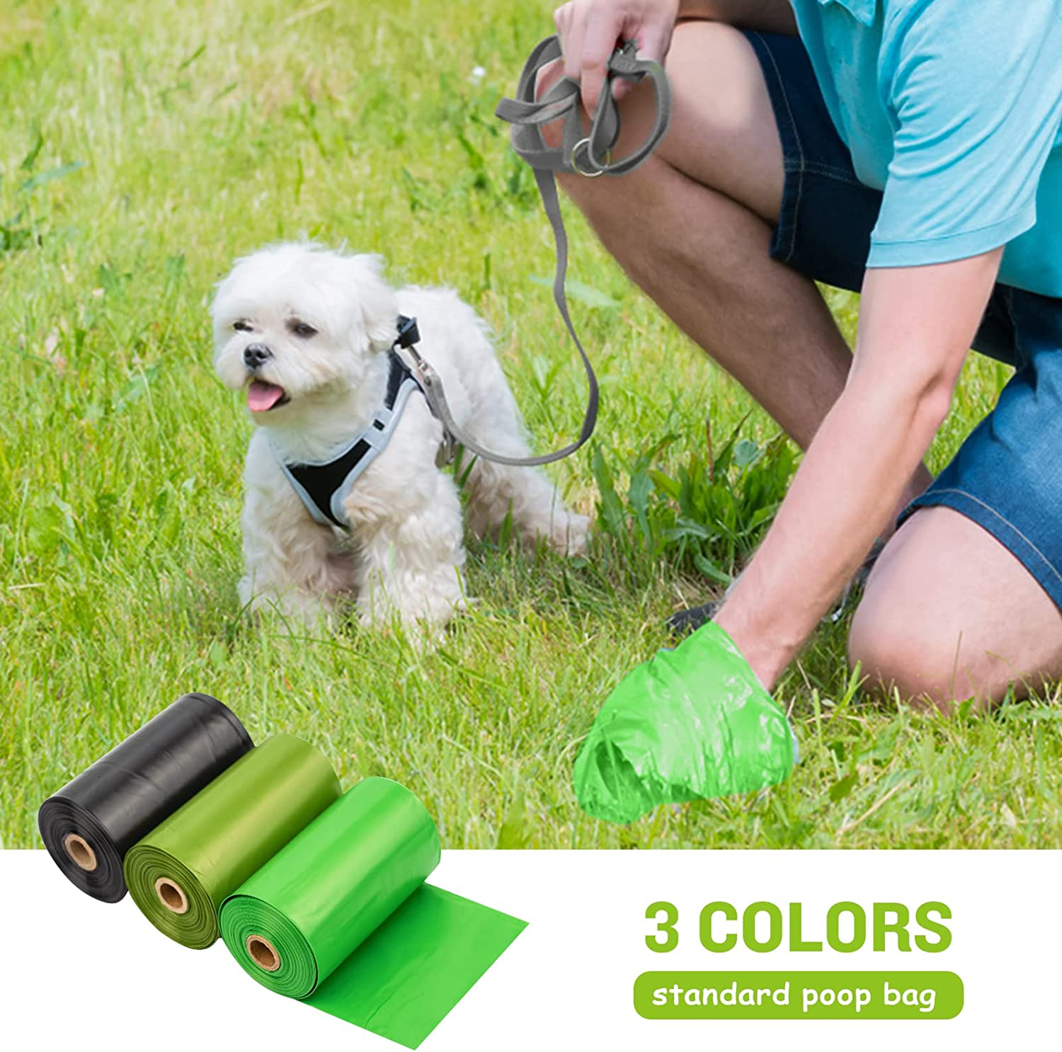 Puppydoggy Dog Poop Bags (10 Rolls,13"X9") Biodegradable Waste Bags Work with Poop Bag Dispenser and Dog Leash Extra Thick Tear Resistant Leak Proof for Walking Travel (150 Bags, Black) image number 4