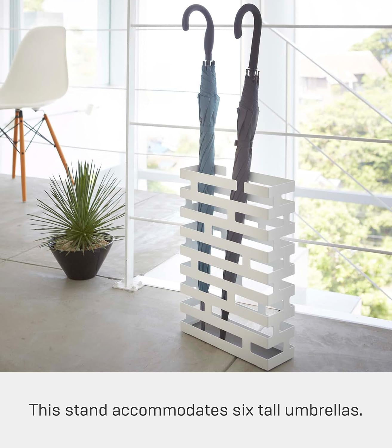 Yamazaki BRICK UMBRELLA STAND WIDE WH, White - White image number 4