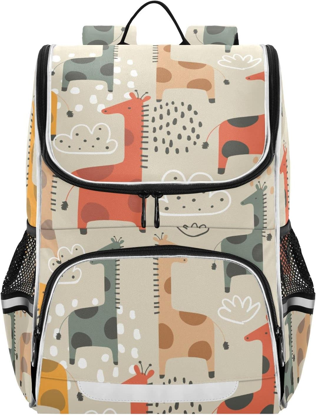 AIXIWAWA Colored Cute Giraffe Kids Backpack for School Travel Hiking, Large Capacity Causal Daypack School Bag with Reflective Strips for Boys Girls 12.2 X 7.87 X 16.14 Inches, Colored, 12.2 X 7.87 X image number 1