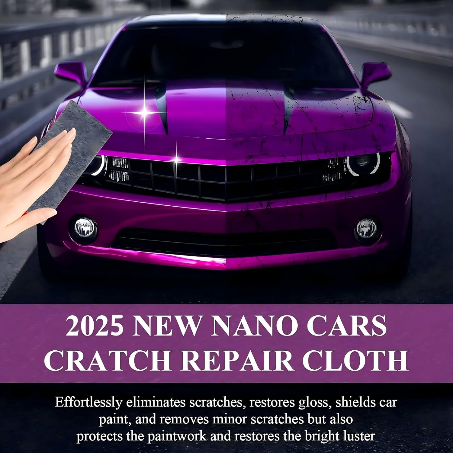1PCS Nano Sparkle Cloth Car Scratch Remover 2025 Upgrade, Nanosparkle Cloth for Car Scratch Remover, Easy to Repair Paint Scratches,Water Spots Surface Polishing - 3Pcs Nano Car Scratch Remover image number 2