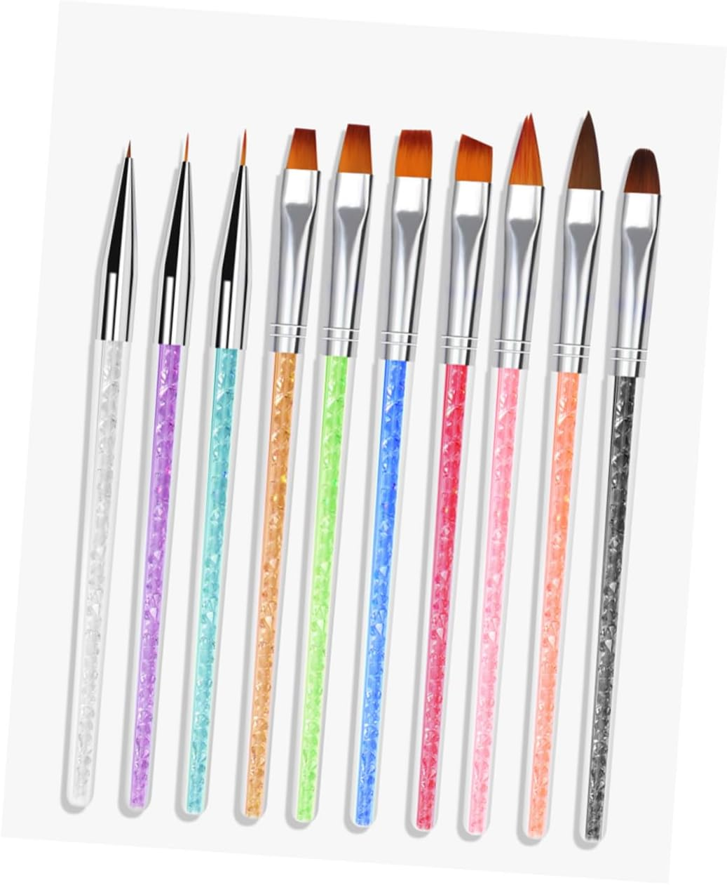 Minkissy 10Pcs Nail Art Pens Precision Nail Line Drawing and Painting Brush for Home and Salon Use Fine Detail Manicure Accessories