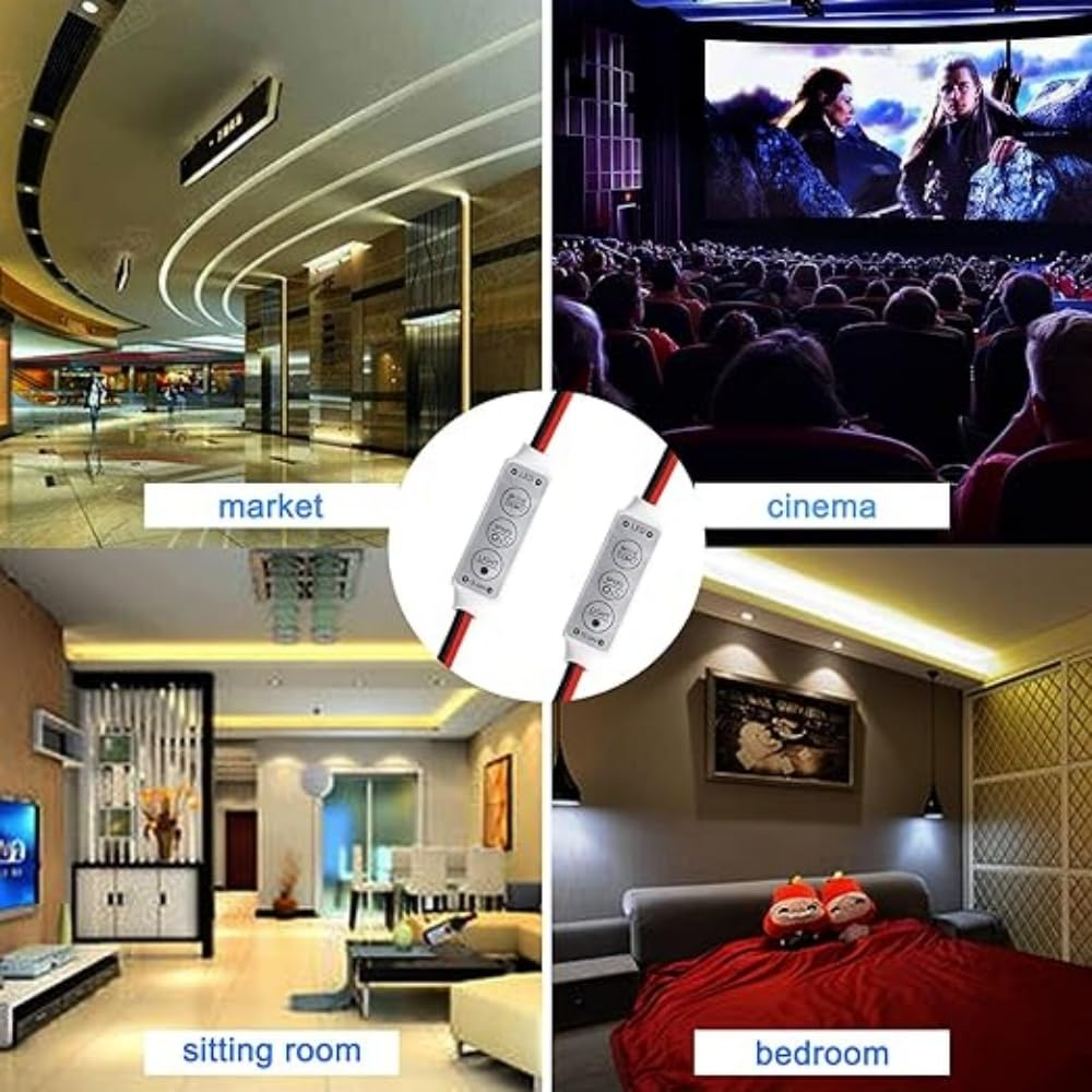 5PCS Mini LED Dimmer Controller 12V -24V LED Strip Dimmer Single Color Controller Brightness Dimmer 3 Keys ，Suitable for Monochrome Light Strips image number 6