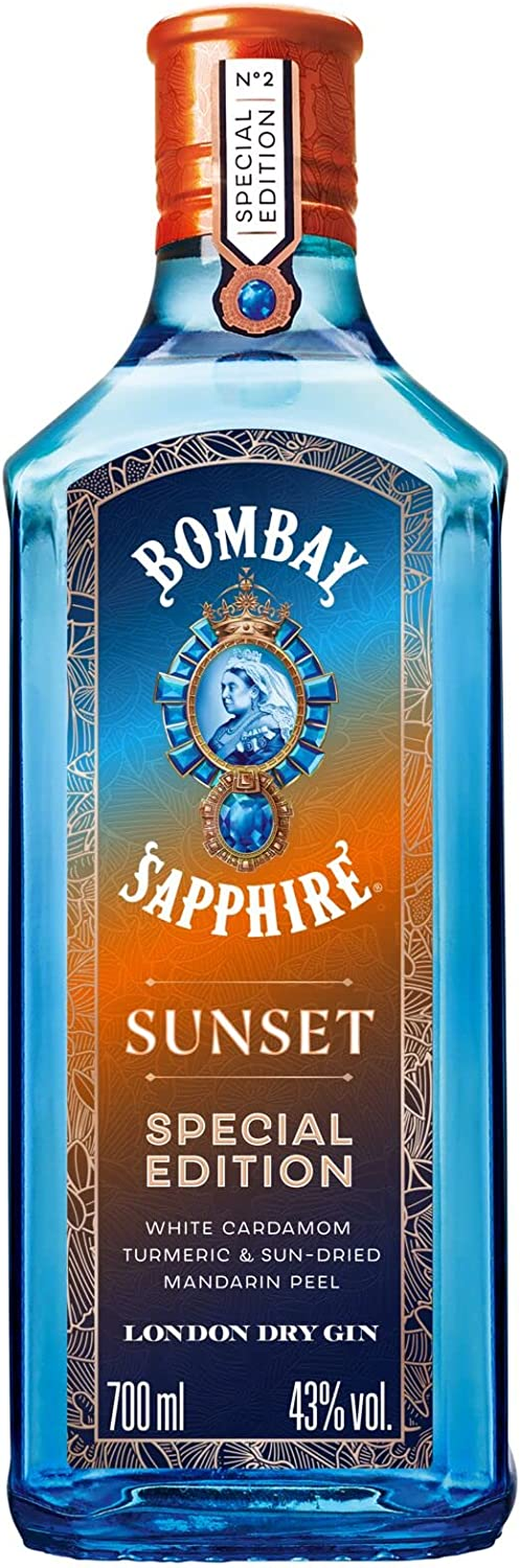 Bombay Sapphire Sunset Limited Edition Premium London Dry Gin, 43% ABV, 70Cl, Vapour Infused with White Cardamon, Tumeric & Sun-Dried Mandarin, 700Ml image number 6