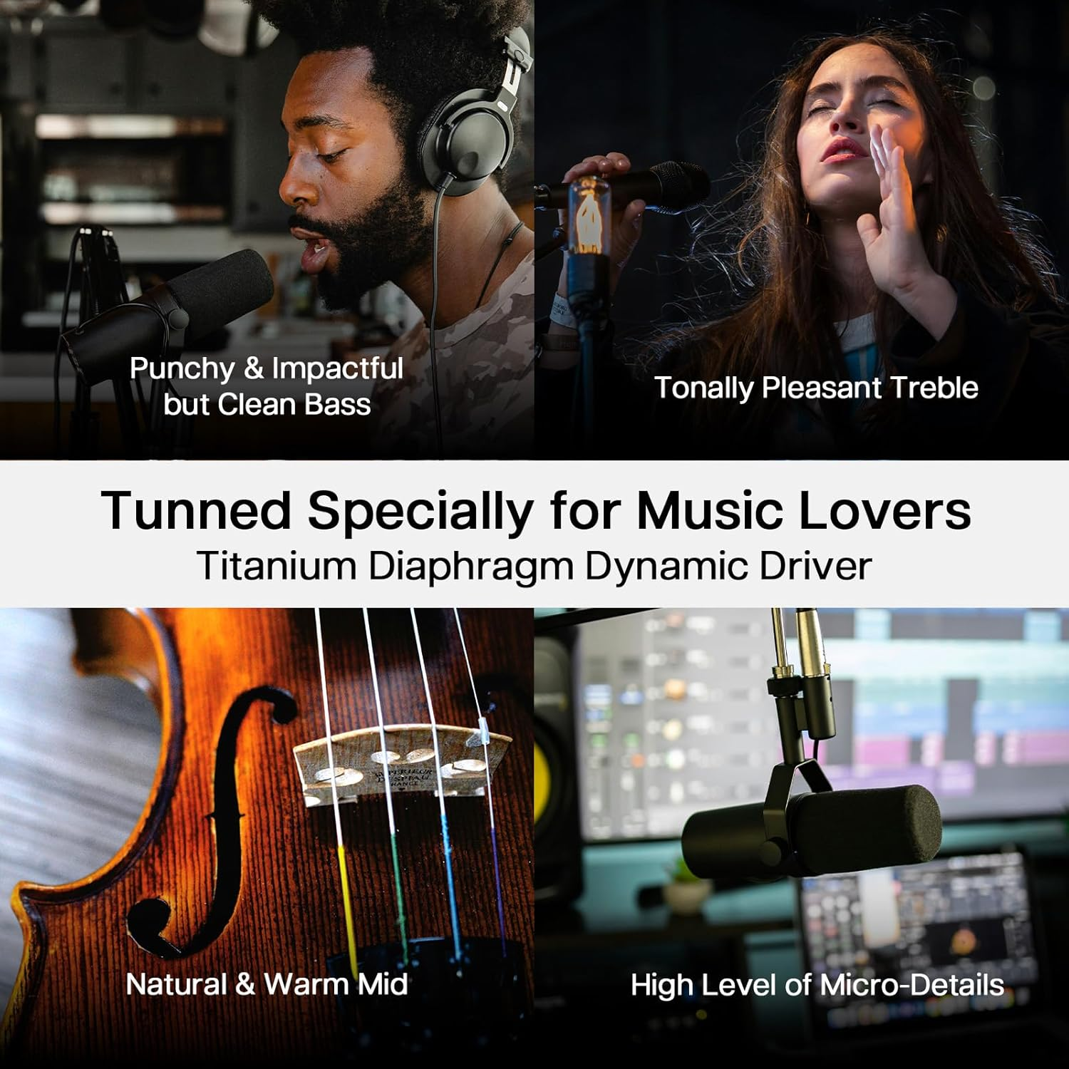 Linsoul Tripowin X 0Dibi: Vivace in Ear Monitor, 10Mm Titanium Diaphragm Dynamic Driver IEM, Hifi Wired Earbuds Earphone, Gaming Earbuds with 2Pin Detachable Cable for Musicians Audio Enthusiasts image number 6