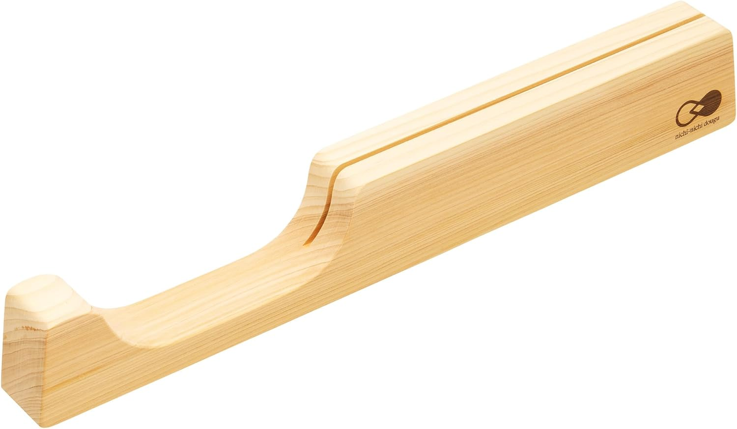 Nichinichi Tools Edge Knife Stand, Single Knife Stand, Horizontal Stand, Wooden, Made in Japan
