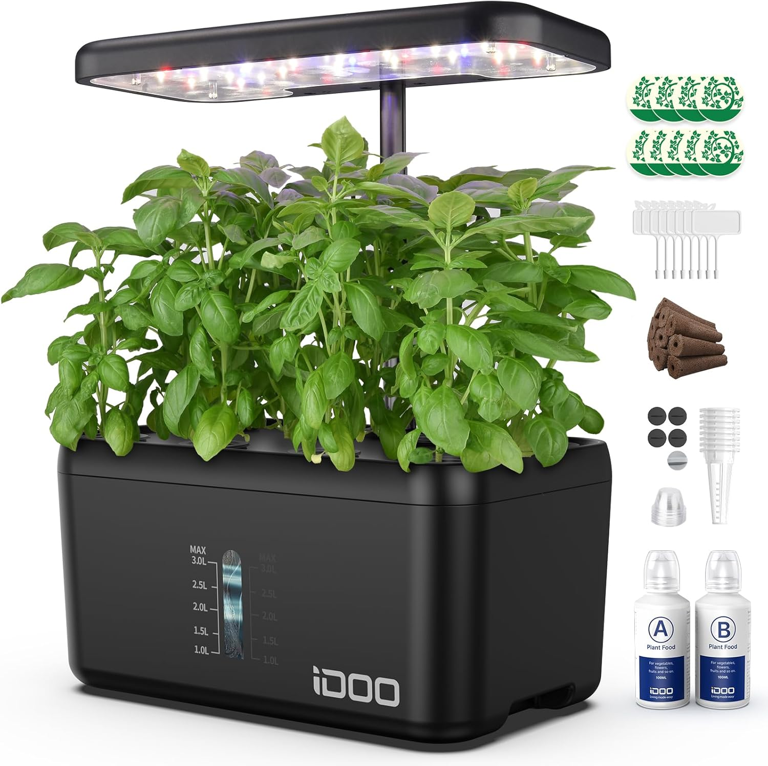 Idoo Hydroponics Growing System, 8 Pods Smart Indoor Garden, LED Grow Light, Indoor Herb Garden for Home Kitchen, Automatic Timer Germination Kit, Height Adjustable image number 1