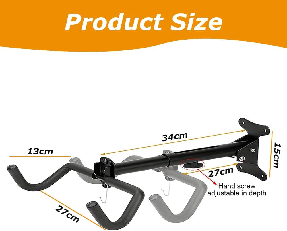 Bike Wall Mount,Bicycle Indoor Storage Rack,Retractable Frame,Frame with Straps and Simple Wrench,Cycling Holder Hook,For Hanging Mountain Road Bike image number 6