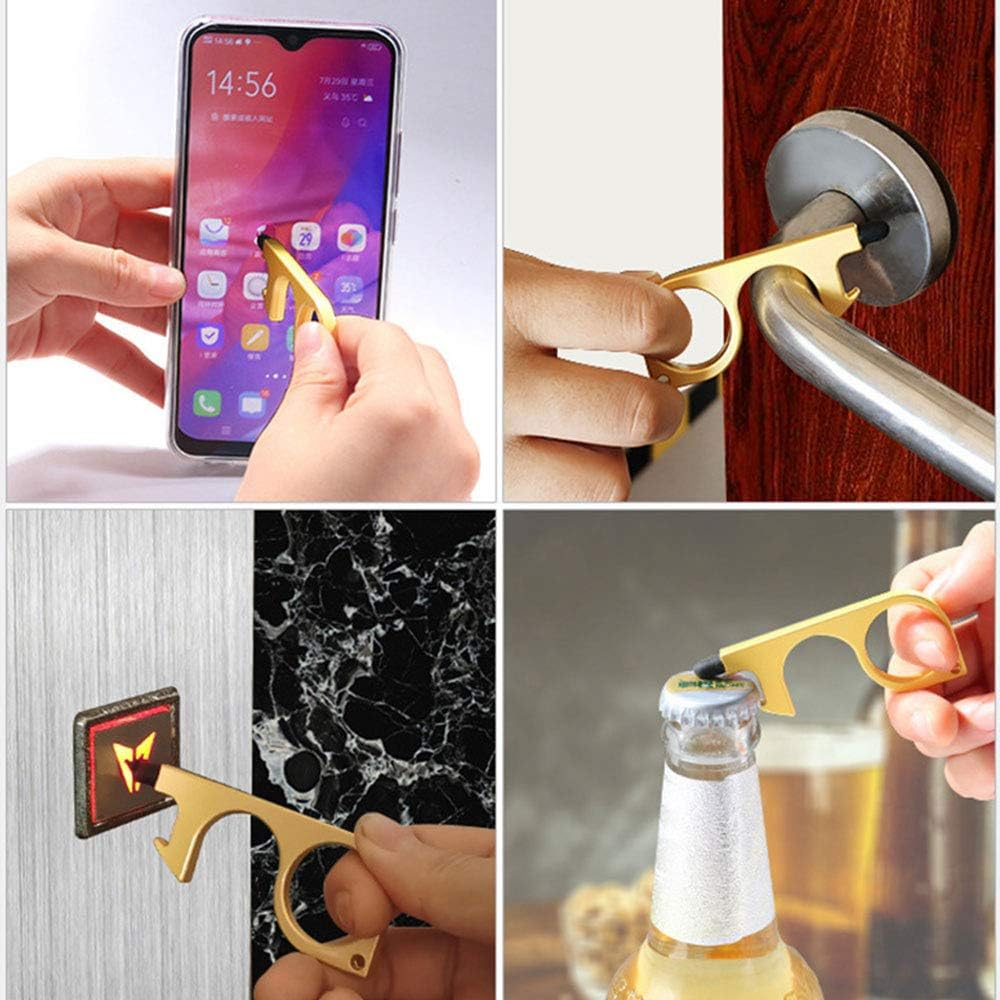 No-Touch Door Opener, 1Pcs No-Touch Door Opener Opener Keyring Tool Safe Touch Key for Outdoor ATM Machine Elevator(Black) image number 1