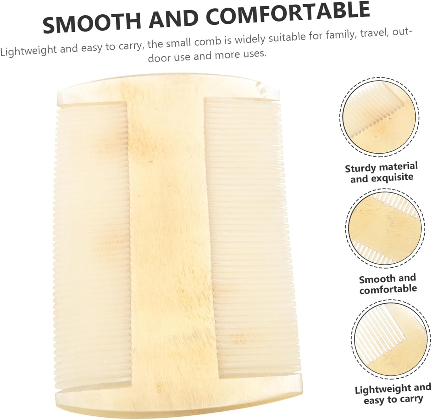 HAKIDZEL Massage Comb for Home Scalp Massager Combs Sheep Horn Double-Sided Hair Styling image number 1