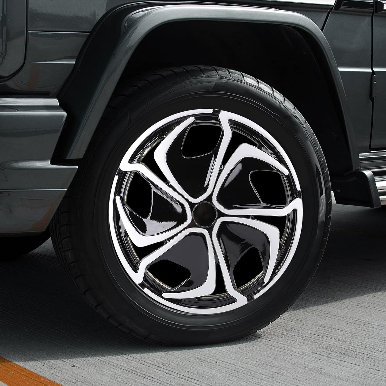 Universal Wheel Rim Cover Hub Caps, Auto Hubcap Set Wheel Cover Replacement Snap on Car Truck SUV,14 Inch Set of 4 Snap on Hubcaps for Universal Automotive image number 1