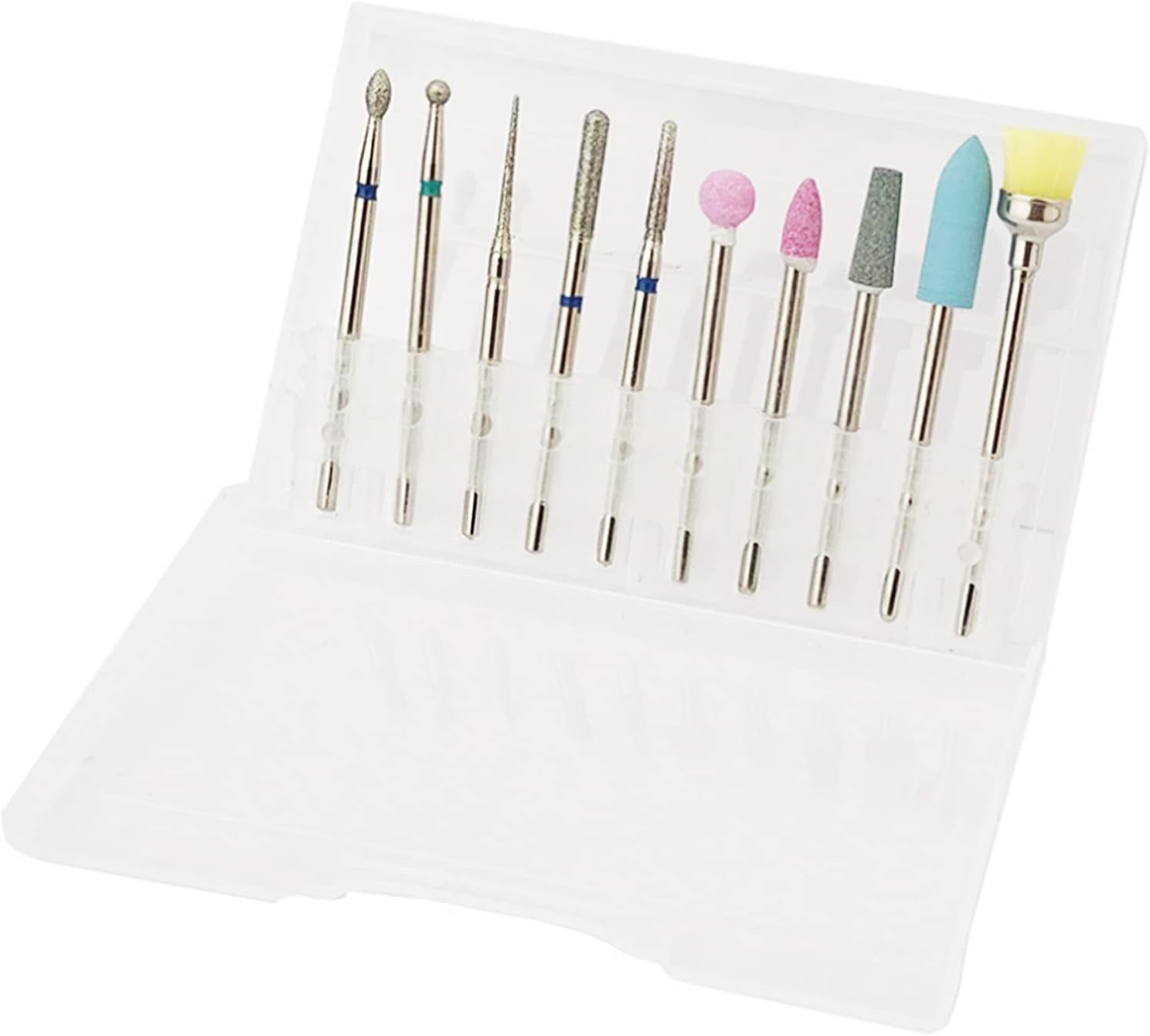 Portable Electric Manicure Nail File Bit, Emery Cuticle Remover Bits, 10Pcs Nail Drill Bits Set for Nail Artist Beginner, for Home Salon (Zh2) image number 5