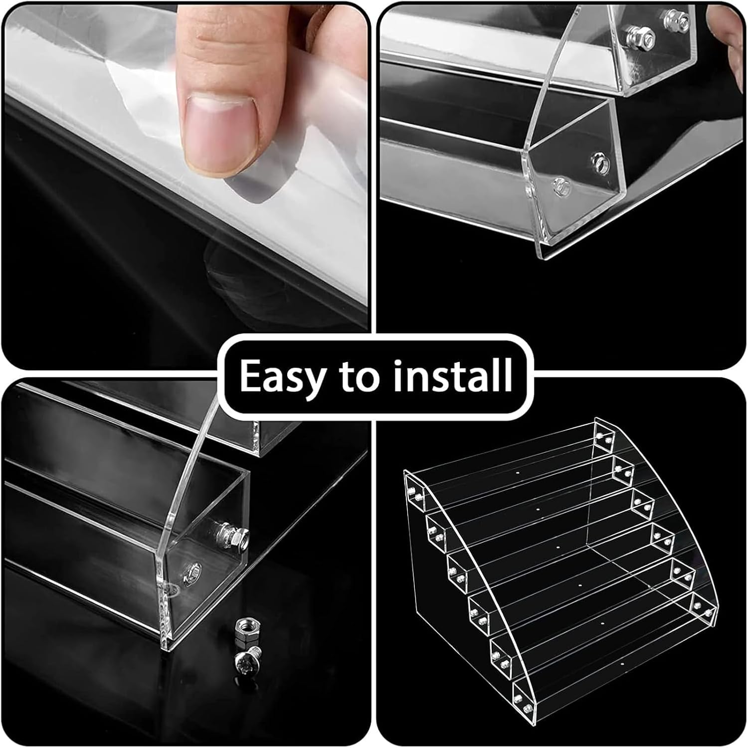 TAVVKE 6 Tiers Nail Polish Stand 66 Bottle Capacity Acrylic Clear Nail Polish Display Stand 31 * 26.5 * 21.4 CM image number 6