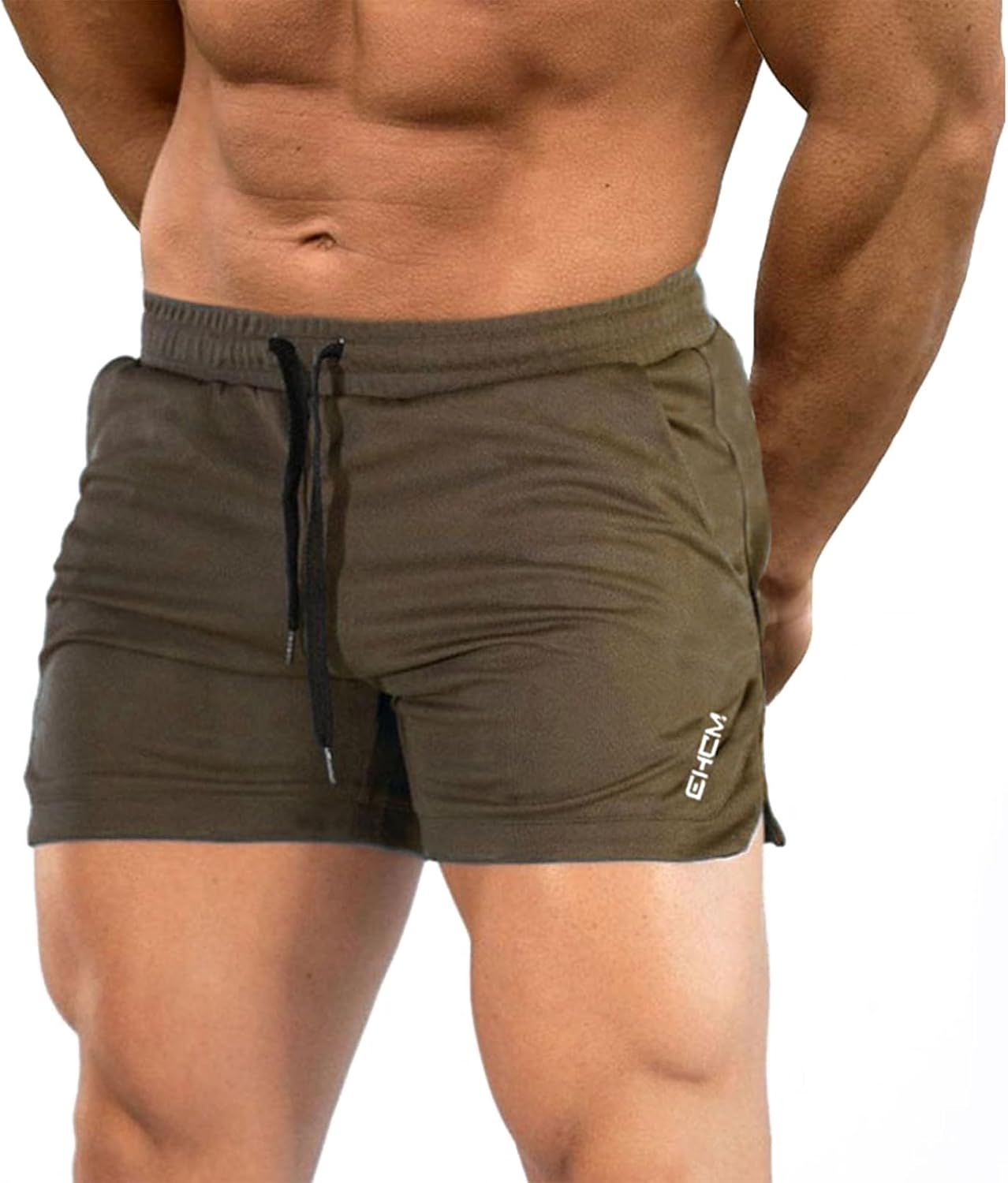 Men'S Gym Running Shorts - Workout Athletic Bodybuilding Fitness with Pockets, Quick Dry Training Football Pant for Running and Sports