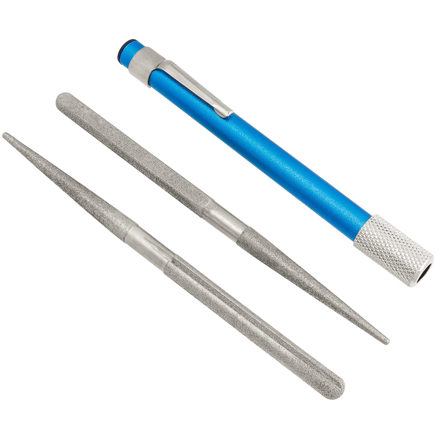 Bestgle 2 Pcs Diamond & Emery Knife Sharpener Rod Pen Type Multipurpose Sharpening Stone for Outdoor, Hunting, Fishing, Kitchen image number 6