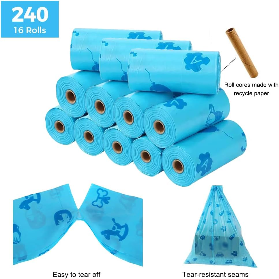 Baby Diaper Bags, 16 Refill Rolls/240 Eco-Friendly Nappy Disposal Bags, Degradable Bin Bag, Baby Poop Bags, Dirty Diaper Bags, Travel Diaper Trash Bags Biodegradable Waste Bags image number 3