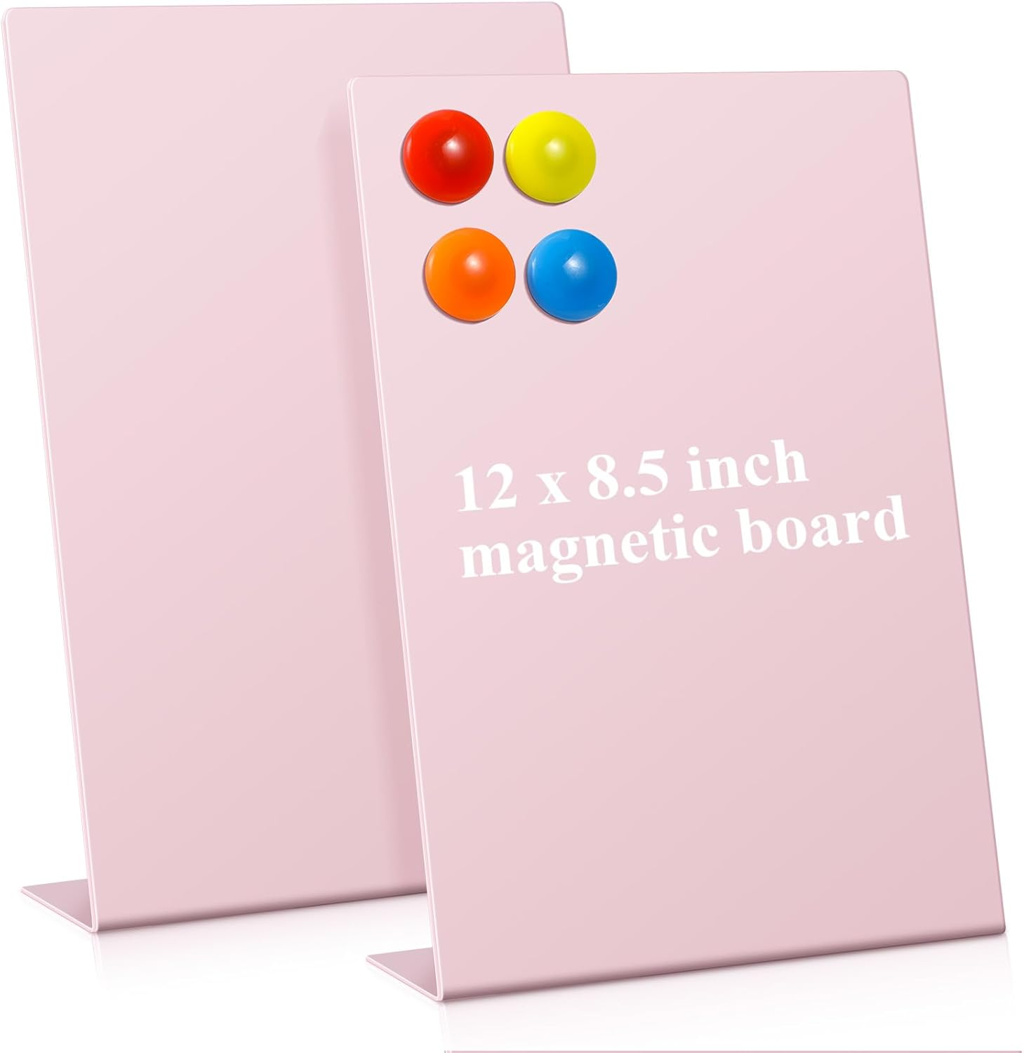 Shimeyao 2 Pcs Black Magnetic Bulletin Board for Tabletops with 8 Magnets 12 X 8.5 Inch Memo Display Easel Stand for Home Office School Kitchen Table Supplies (Arched)