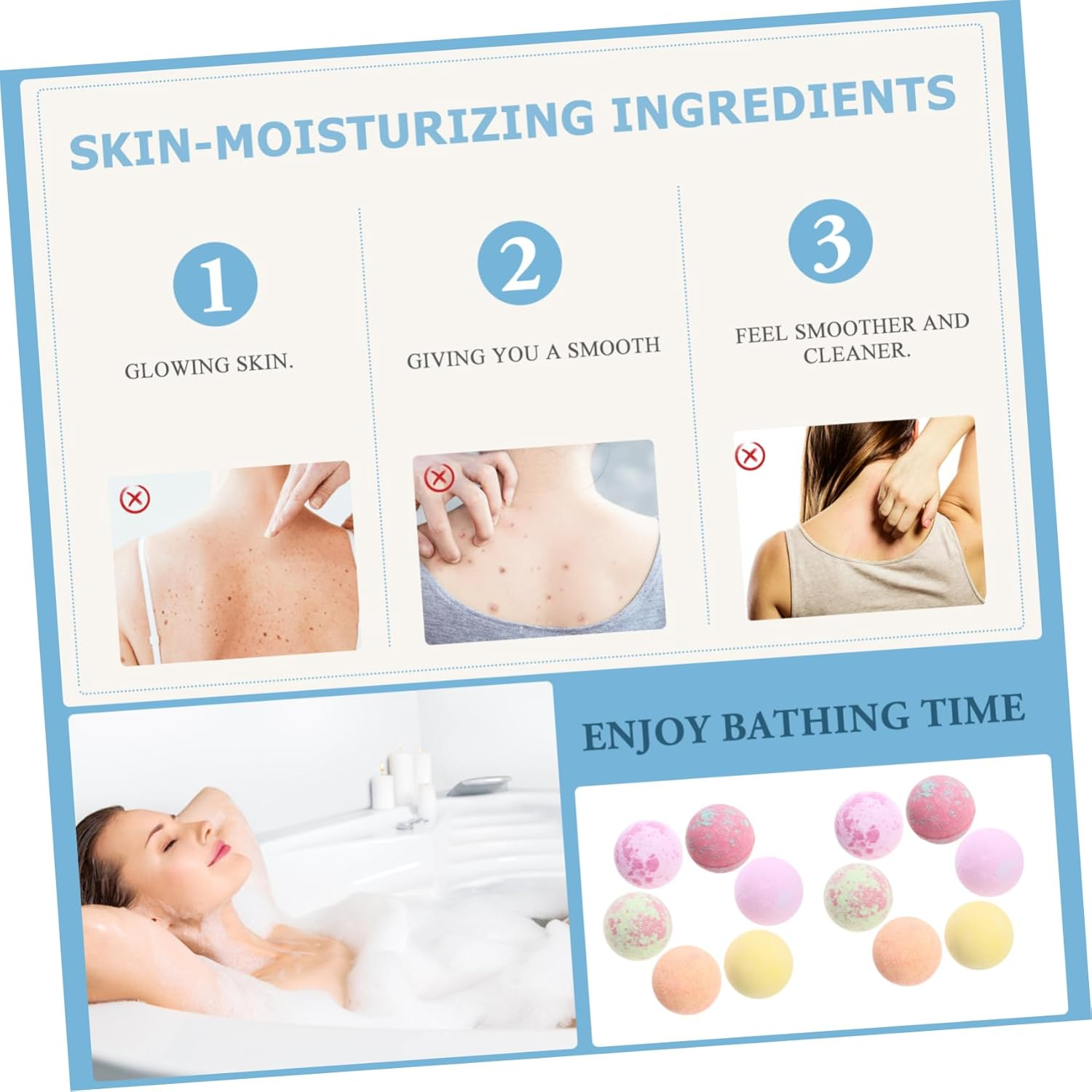 WOFASHPURET 12Pcs Spa Bath Balls Adorable Bubble for Relaxation for Women Spa Experience image number 2