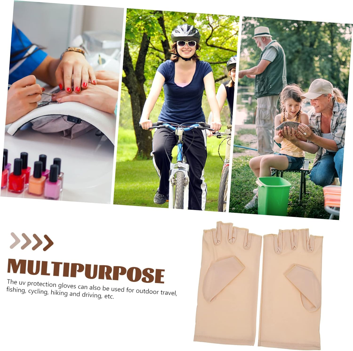 BAZEITFLOW 1Pair Fingerless UV Protection Gloves for Gel Nail Lamp UV Manicure Gloves Shield Hands from UV Rays for Nail Art and Home Use