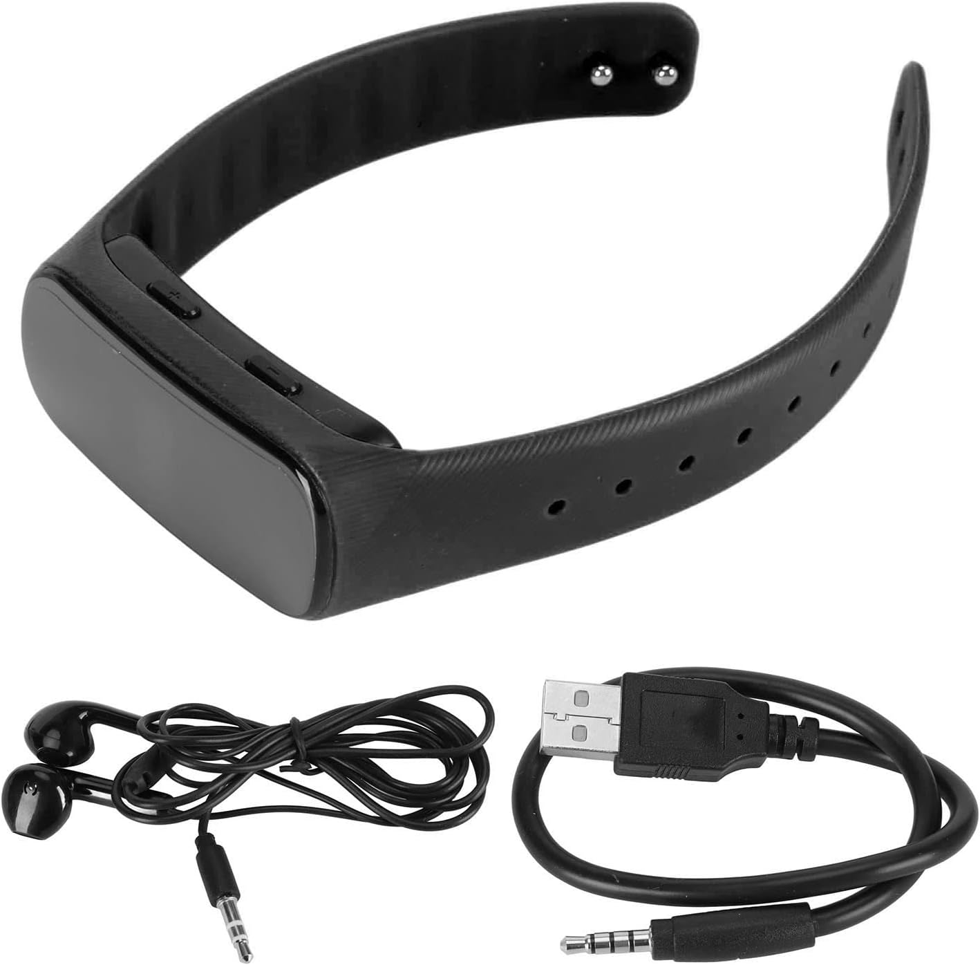 Sound Recorder Wristband, Voice Activated Power off Auto Saving Hifi Sound Support Speech to Text Voice Recorder Watch Noise Reduction Rechargeable for Lecture (Black) image number 1