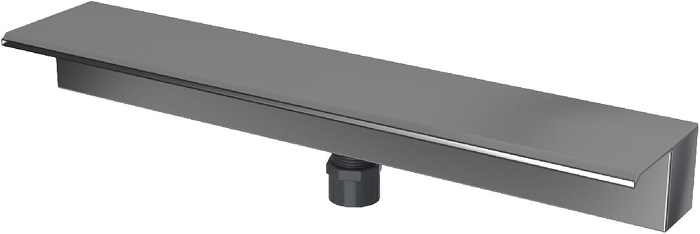 Waterfall Pool Fountain, 304 Stainless Steel Pool Waterfall Spillway with Pipe Connector, Decorative Fountain Spillway, Wide Top Opening Outlet for Outdoor (500MM) image number 4