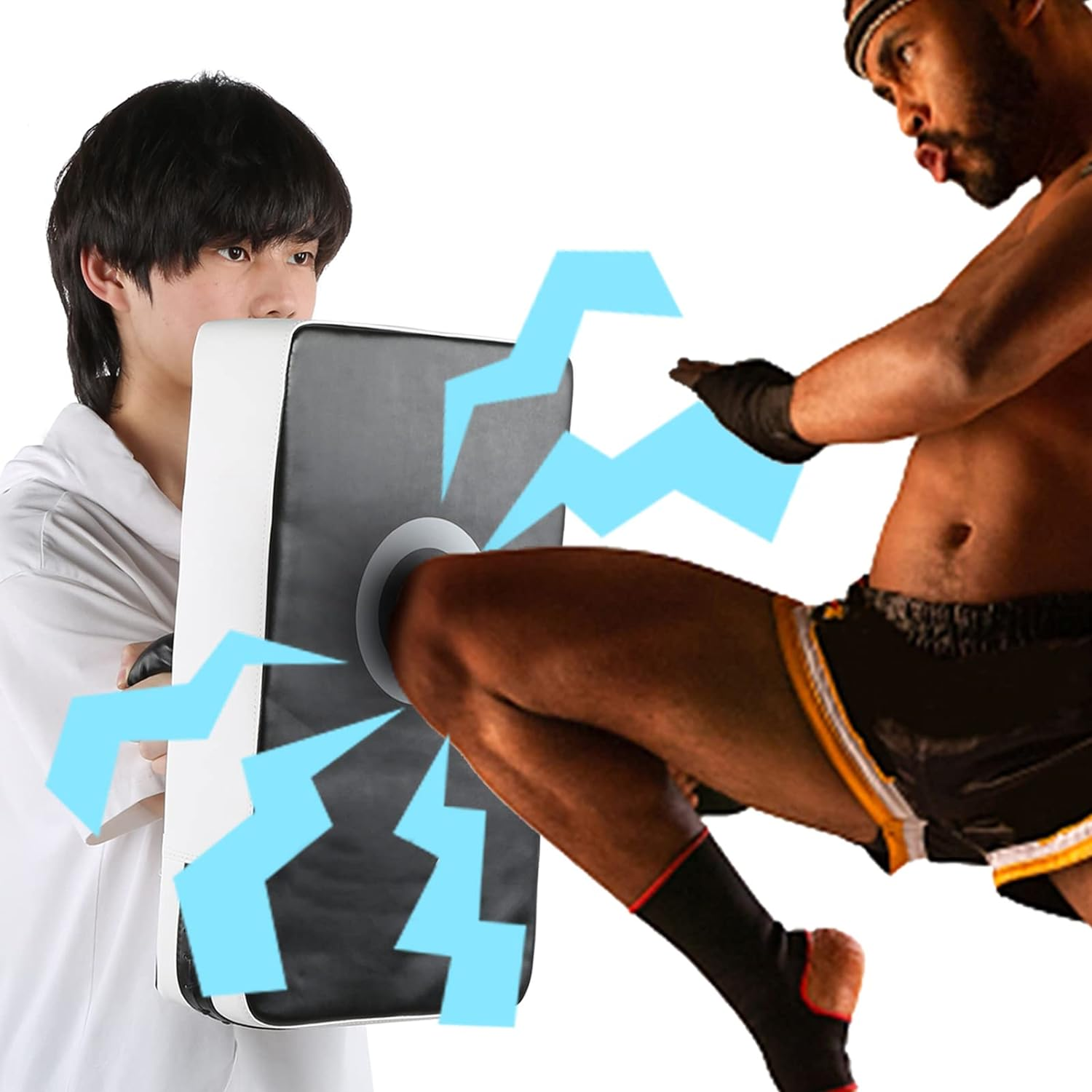 Taekwondo Kick Pads, 20In PU Leather Boxing Karate Pad Muay Thai MMA Martial, Art Kickboxing Punch Mitts Punching Bag, Double Layer Reinforce for Kicking Shield Training image number 2