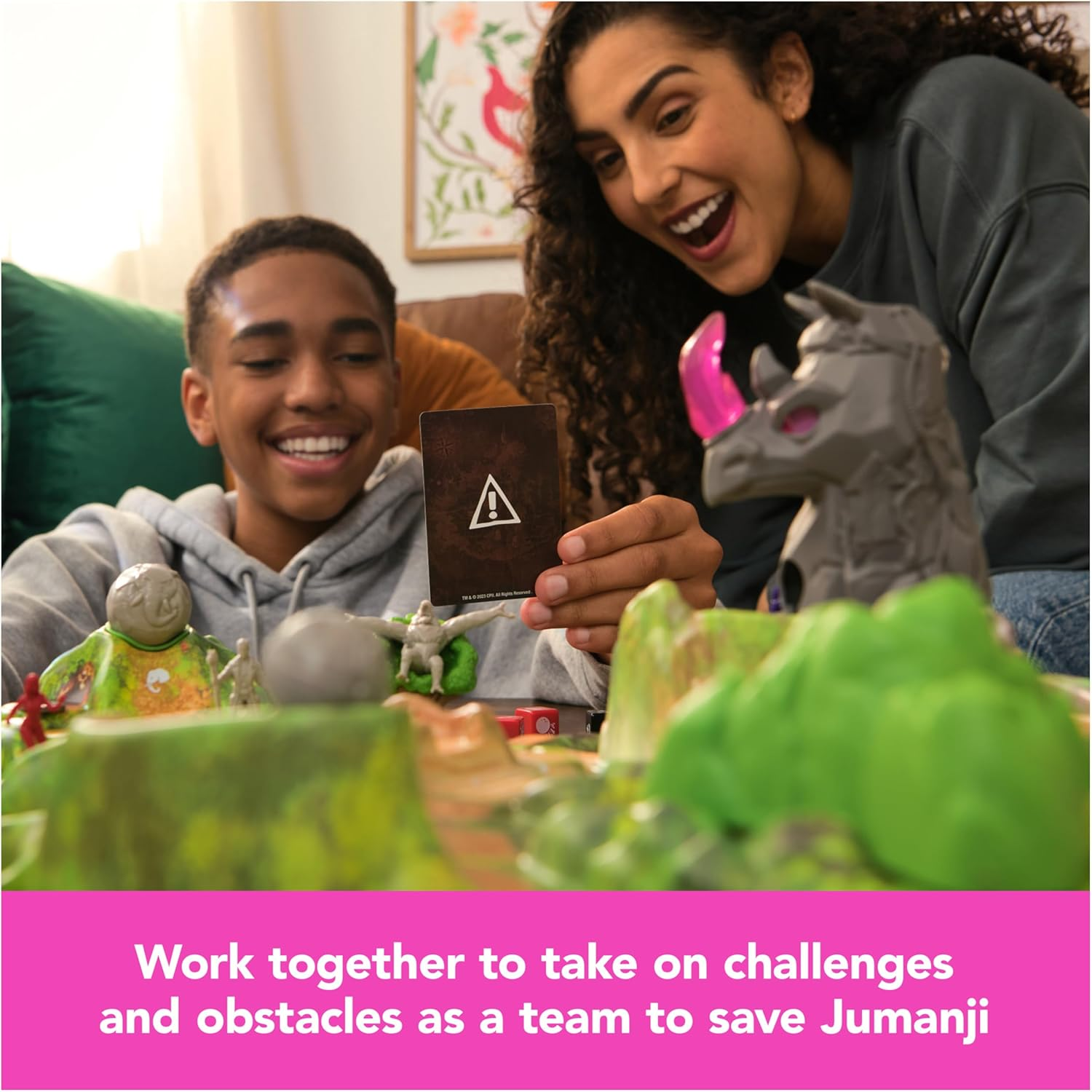 Spin Master Games Jumanji Stampede Cooperative Board Game, 3D Adventure Game Based on the Action-Comedy Movie, Family Game Night for Kids and Adults Ages 8 & Up image number 1