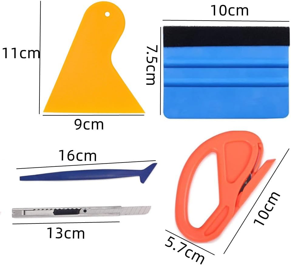 Naisfei 18 Pieces of Automotive Vinyl Packaging Kit, Including Extendable Art Knives and Blades, Felt Scraper, Automotive Vinyl Wrapped Window Film Kit, Safety Cutter for Car Wrapping image number 3
