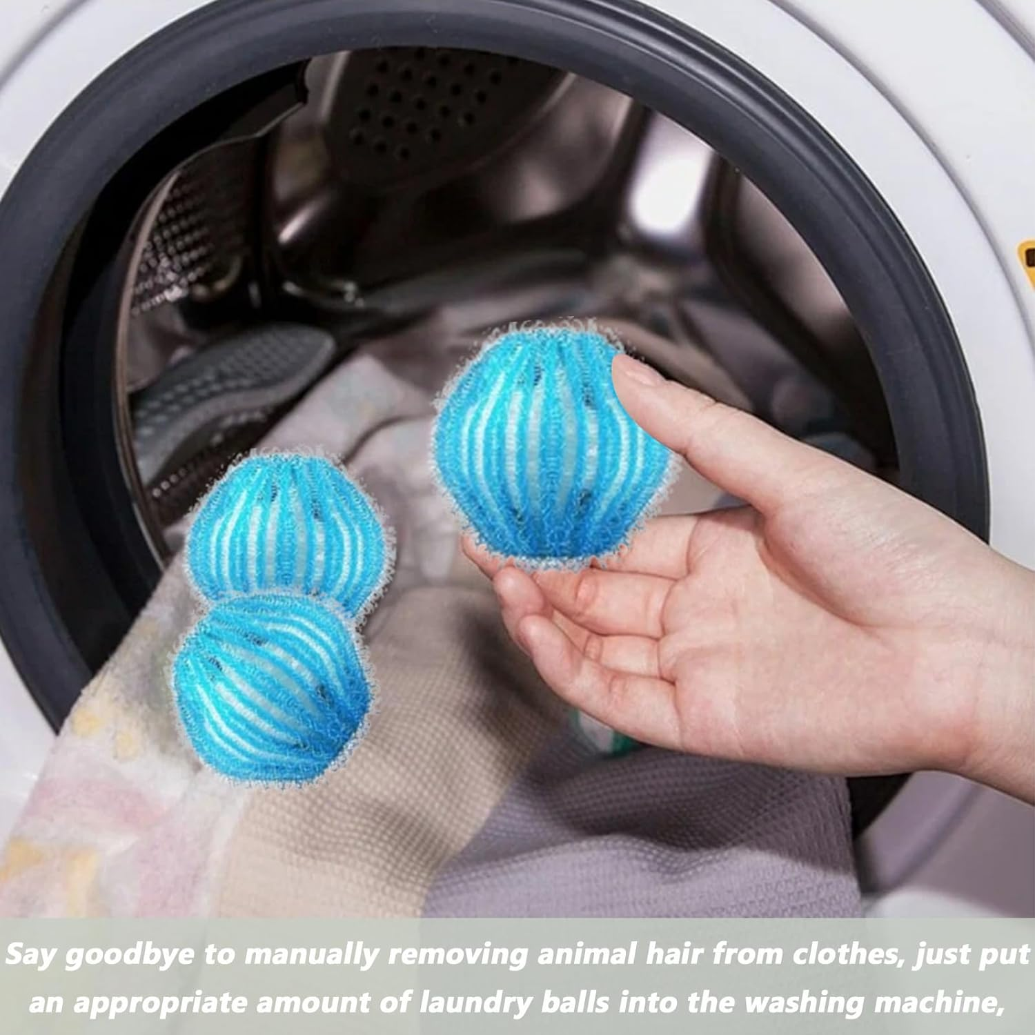 12 Pcs Pet Hair Remover for Washing Machine, Cat/Dog Hair Remover, Pet Hair Remover Hair Catcher for Washing Machine Household, Reusable Dryer Washing Balls Hair Lint Remover Laundry Ball