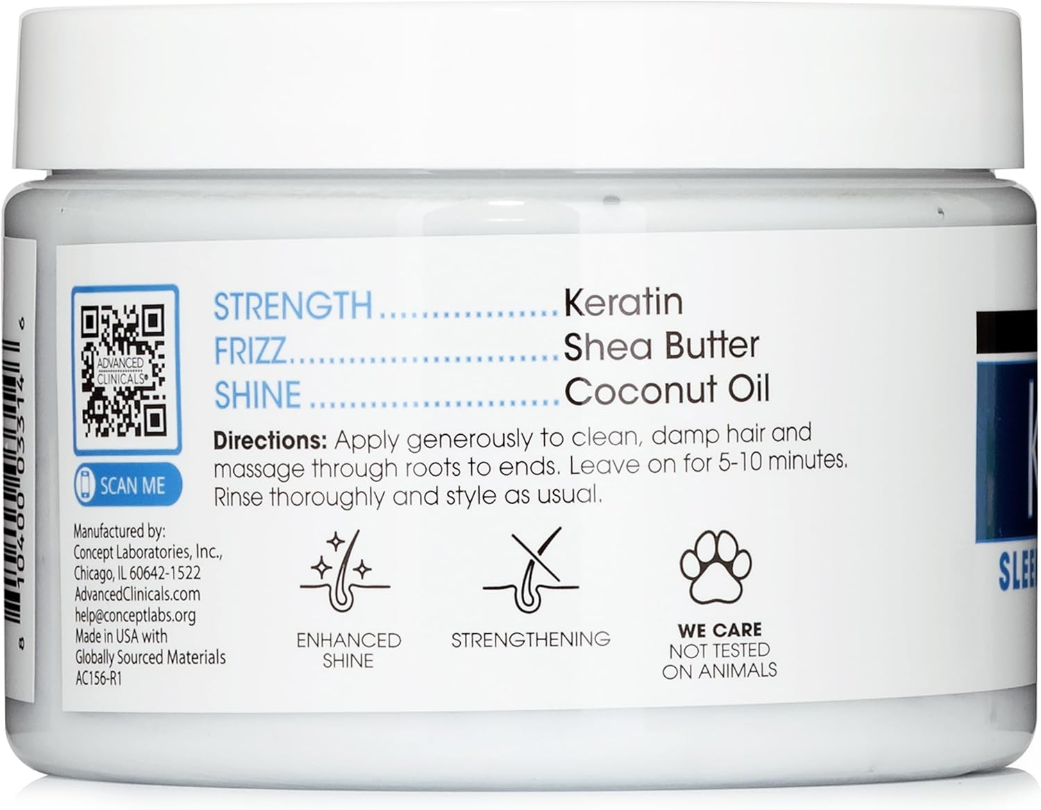 Advanced Clinicals Keratin Hair Treatment Mask for Colour Treated Hair Detoxifying Keratin Conditioner to Strengthen Broken, Colour-Treated Hair Fortifying Hair Repair Mask with Shea Butter, 350Ml image number 2