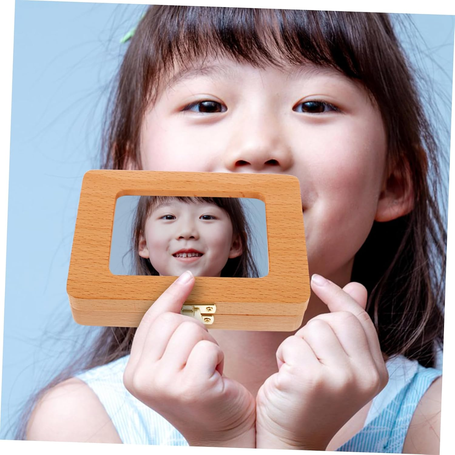 VICASKY First Tooth Keepsake Box Wooden Tooth Storage Organizer with Versatile Compartments for Boy Thoughtful Present for Showers Milestones image number 2