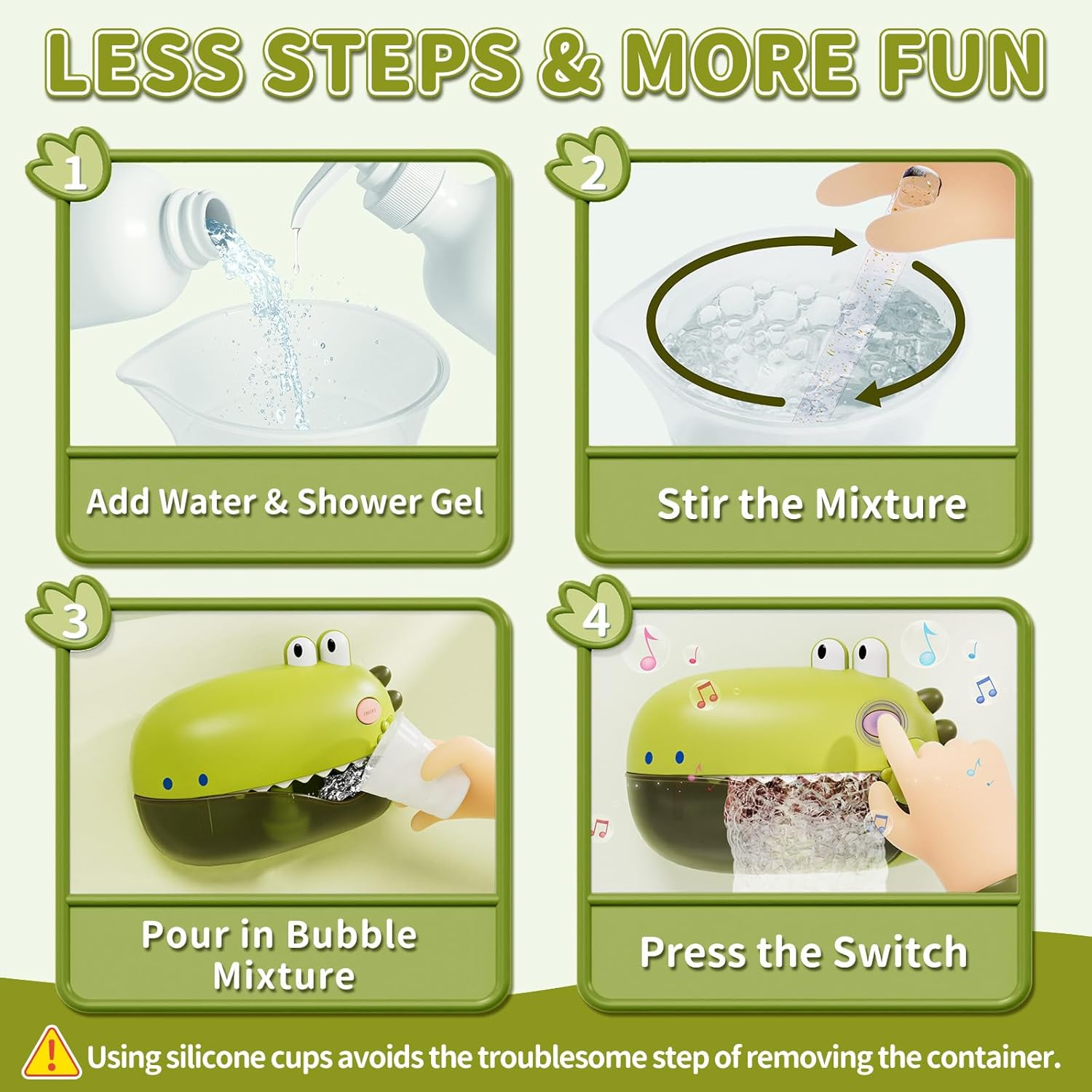 Lehoo Castle Bath Toys, Automatic Bubble Machine, Baby Bath Toys for Toddlers, Bubble Maker 1000+ Bubble per Minute with Music image number 1