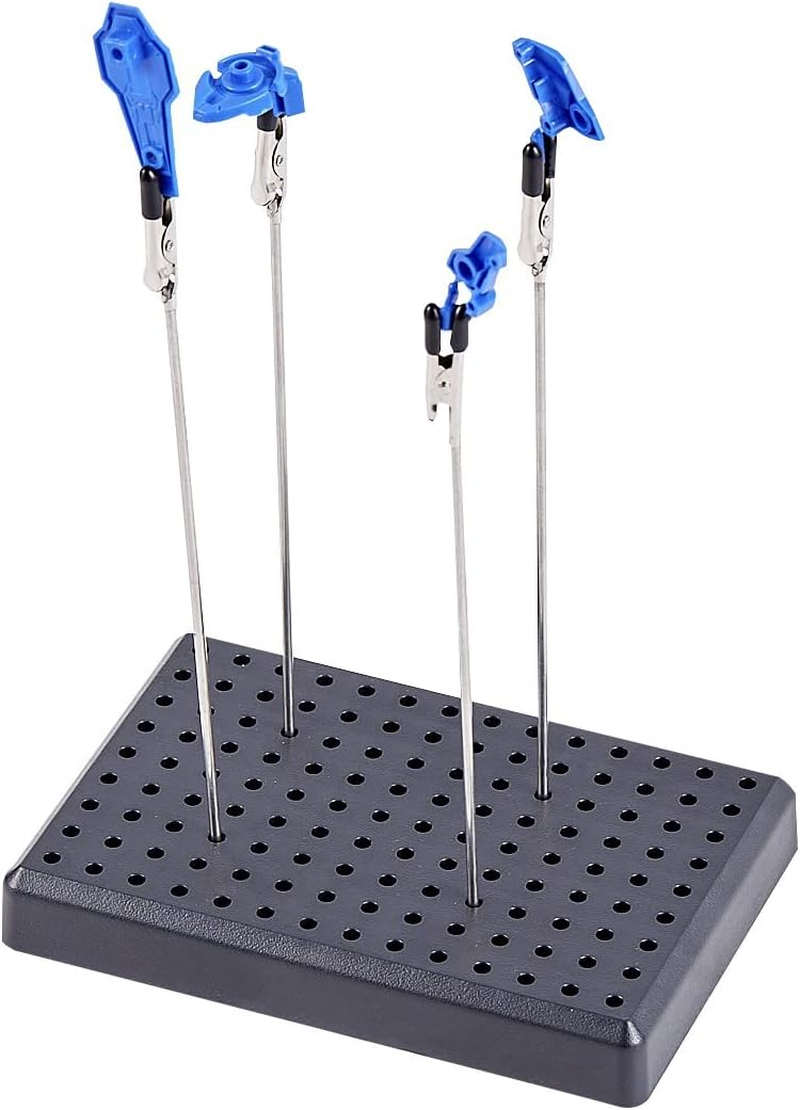 HUBEST 10 Pcs Alligator Clip Sticks with Model Painting Stand Base Holder Miniature Model Holder Alligator Clip Sticks Set for Airbrush Hobby Model Parts Models Assemble image number 4