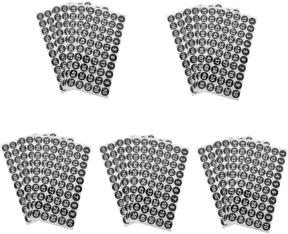 COHEALI 20 Sheets Stickers Adhesive Number Stickers round Multi-Use for Clothes Classification image number 3