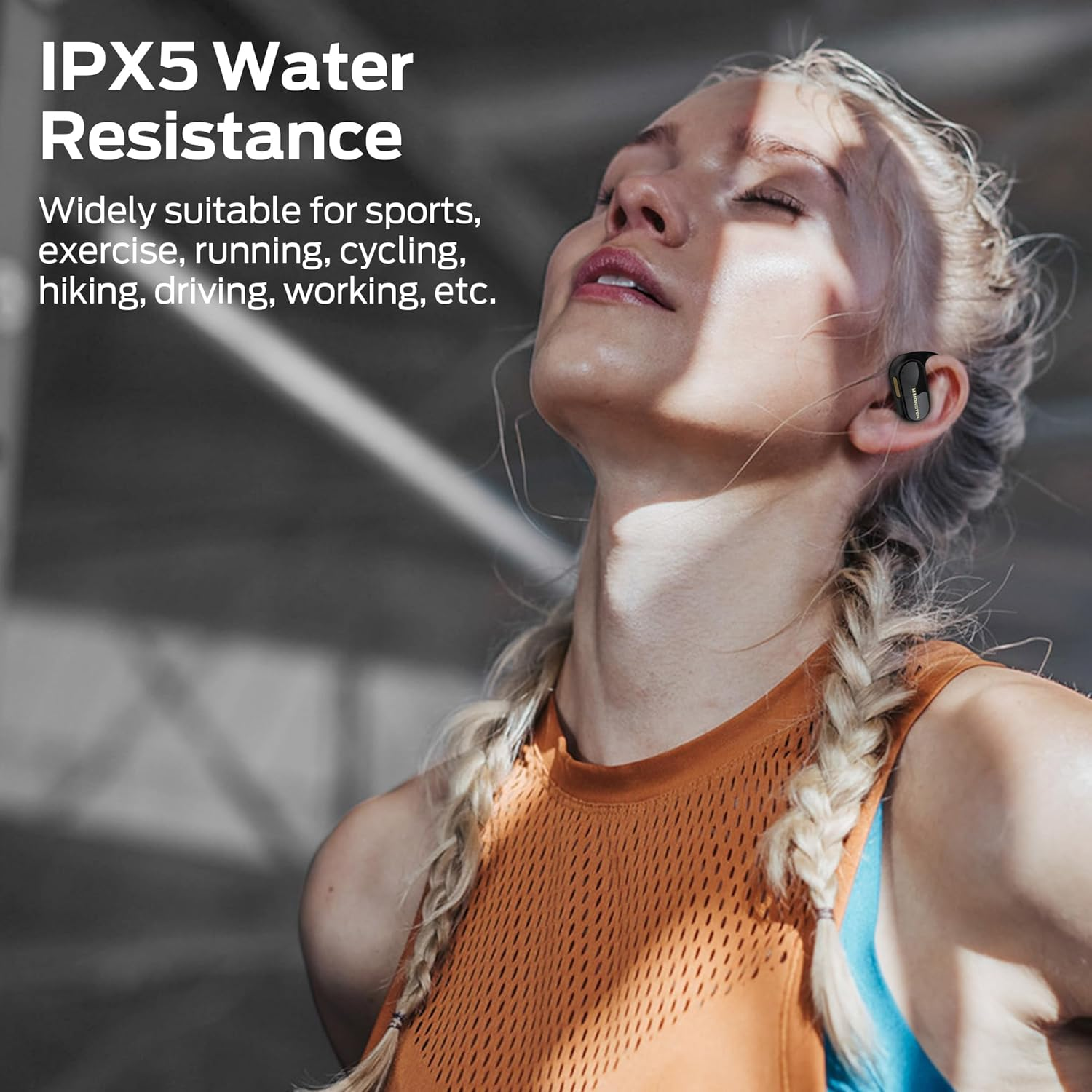 Monster Open Ear AC312 Headphones, Bluetooth 5.4 Wireless Earbuds with Noise-Cancelling Mic for Clear Calls, Powerful Sound by 16Mm Large Drivers, Touch Control 32H Playtime, IPX5 Waterproof for Sport image number 5