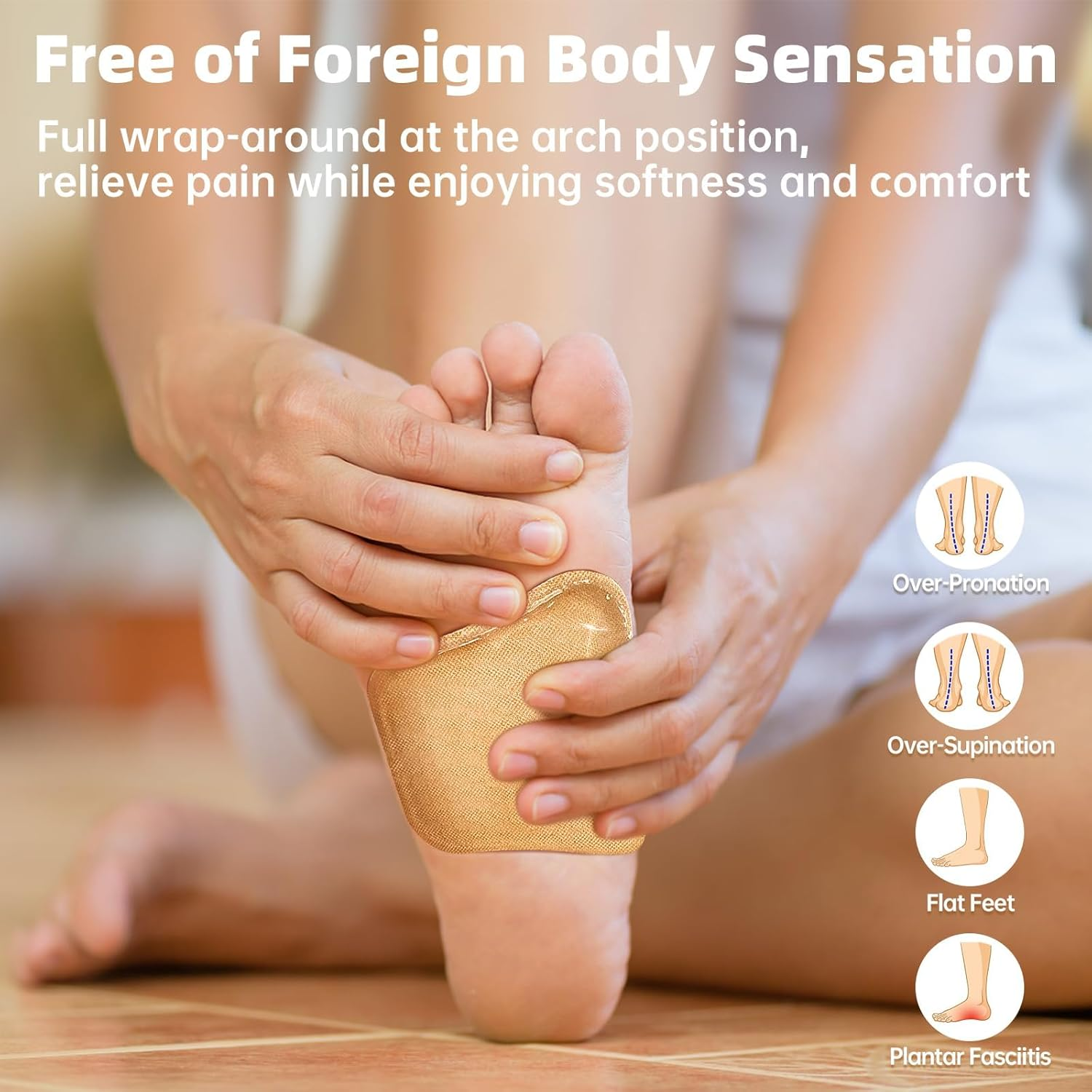 Arch Support Inserts Women for Flat Feet, Gel Arch Inserts for Plantar Fasciitis Relief, Non-Slip Arch Support Pads, Two-Option of Different Heights, Beige, Two Pair High: 0.47In image number 5