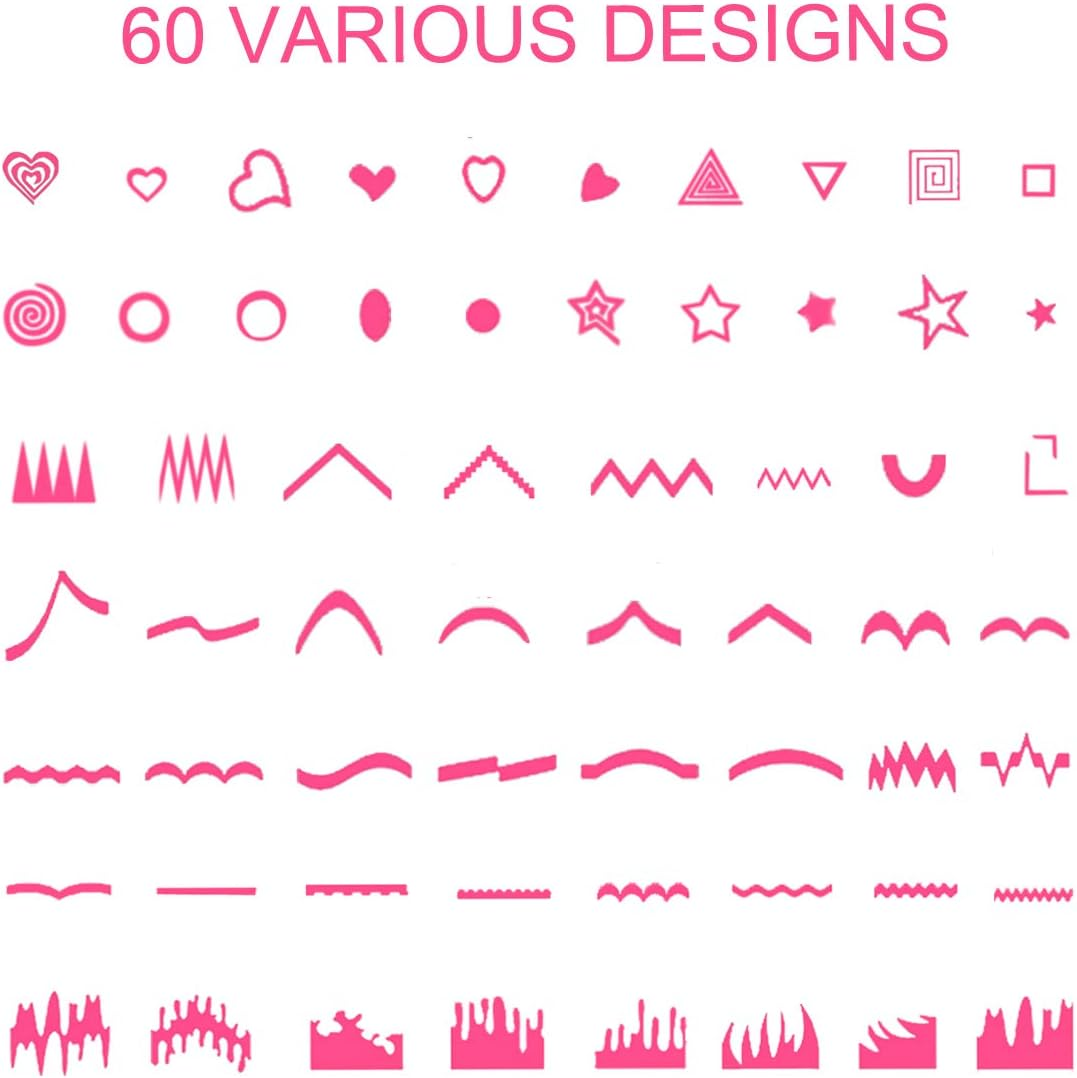 Tailaimei 802 Pieces 36 Designs Nail Stencils French Tip Guides, Nail Art Stickers Form Fringe Guides Vinyl, 24 Sheets image number 3