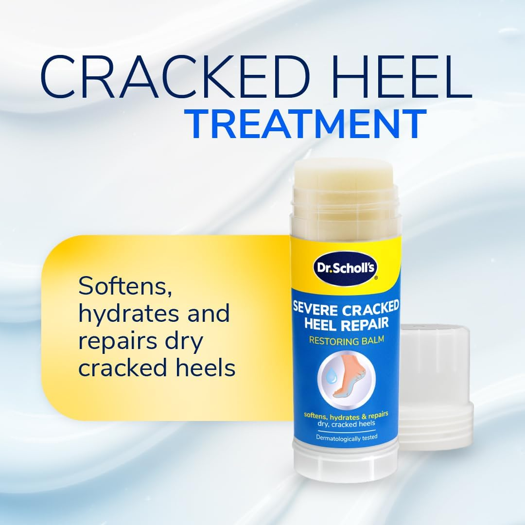 Dr. Scholl'S Severe Cracked Heel Repair Restoring Balm 2.5Oz, with 25% Urea for Dry, Cracked Feet, Heals and Moisturizes for Healthy Feet, Epsom Salt Soothes, Safe for Diabetics, 3-Pack image number 3