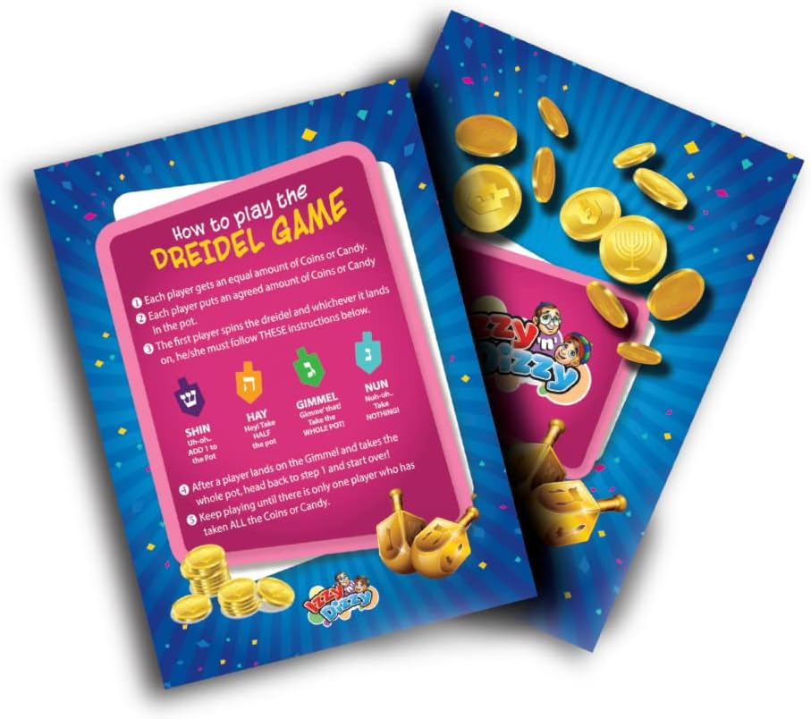 100 Medium Dreidels - Assorted Colors - Classic Chanukah Spinning Draidel Game and Prize - Bulk Value Pack - by Izzy 'N' Dizzy image number 3