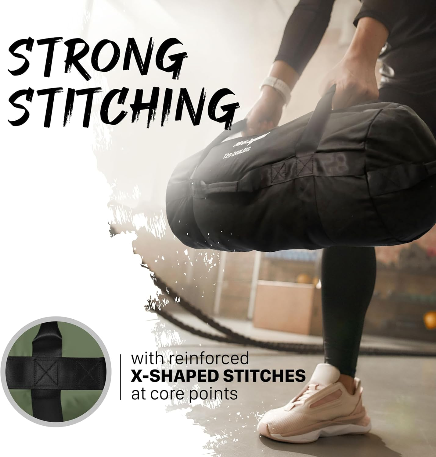 Yes4All Premium Adjustable Weighted Bag for Fitness 10-90 Kg - Power Bag Is Great for Handles Exercise Running Workouts, Heavy Duty Sandbags for Crossfit and Strength Training