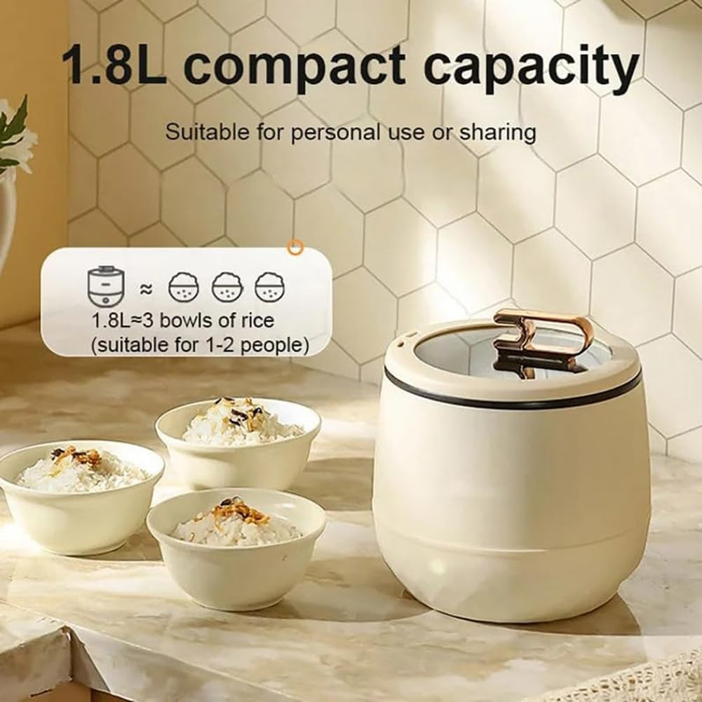 Lyntamy Smart Mini Rice Cooker, Multi-Function Cooker, Mini Hot Pot Rice Cooker, Portable Mini Rice Cooker,Light Green image number 2