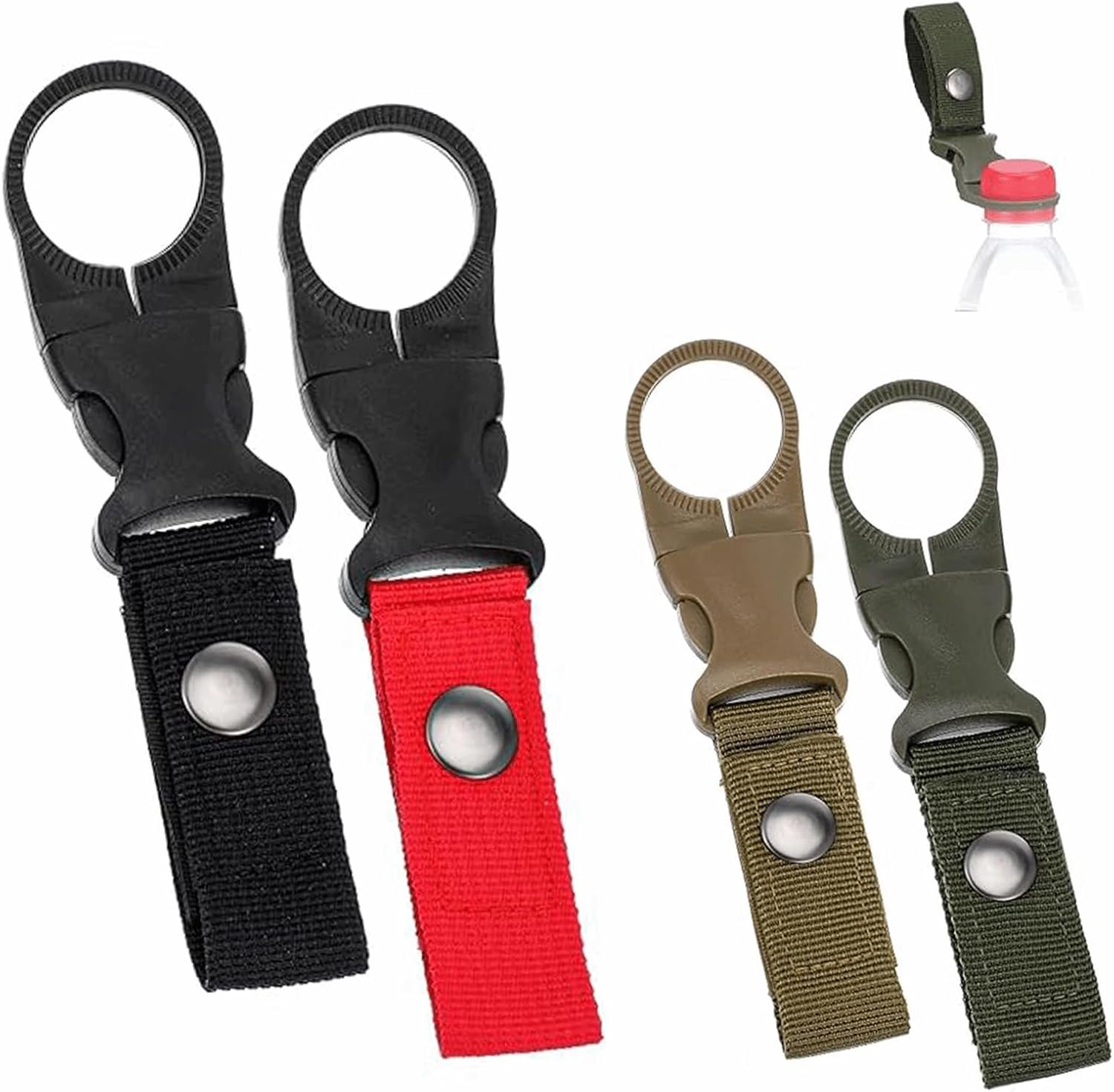 4Pcs Hanging Bottle Buckle Clip Carabiner, Secure Carabiner Keychain for Camping, Hiking, Travel, Sports for Outdoor Camping Hiking Traveling image number 4