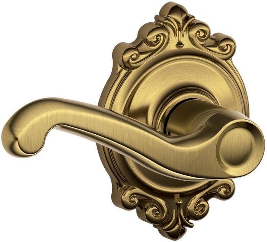 Schlage F51A FLA 605 Flair Keyed Entry Lever, Bright Brass