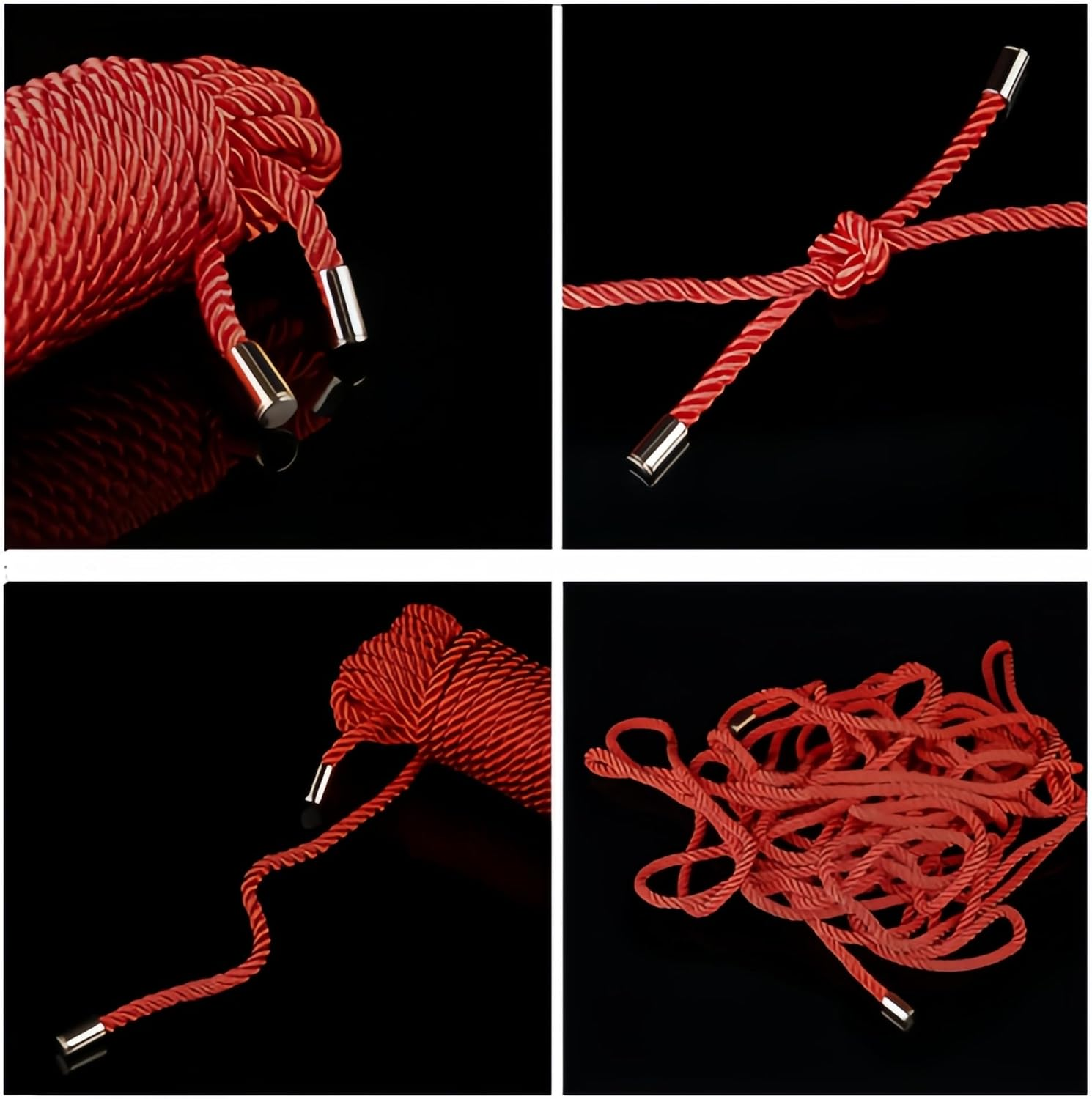 Soft Silk Rope, Wanfoou 3 Pack 32 Feet 8Mm Soft Silk Rope, Skin Friendly Twisted Trim Rope Nylon Twisted Cord, Braided Twisted Silk Ropes for Decorative Twisted Satin Shiny Cord Rope image number 1