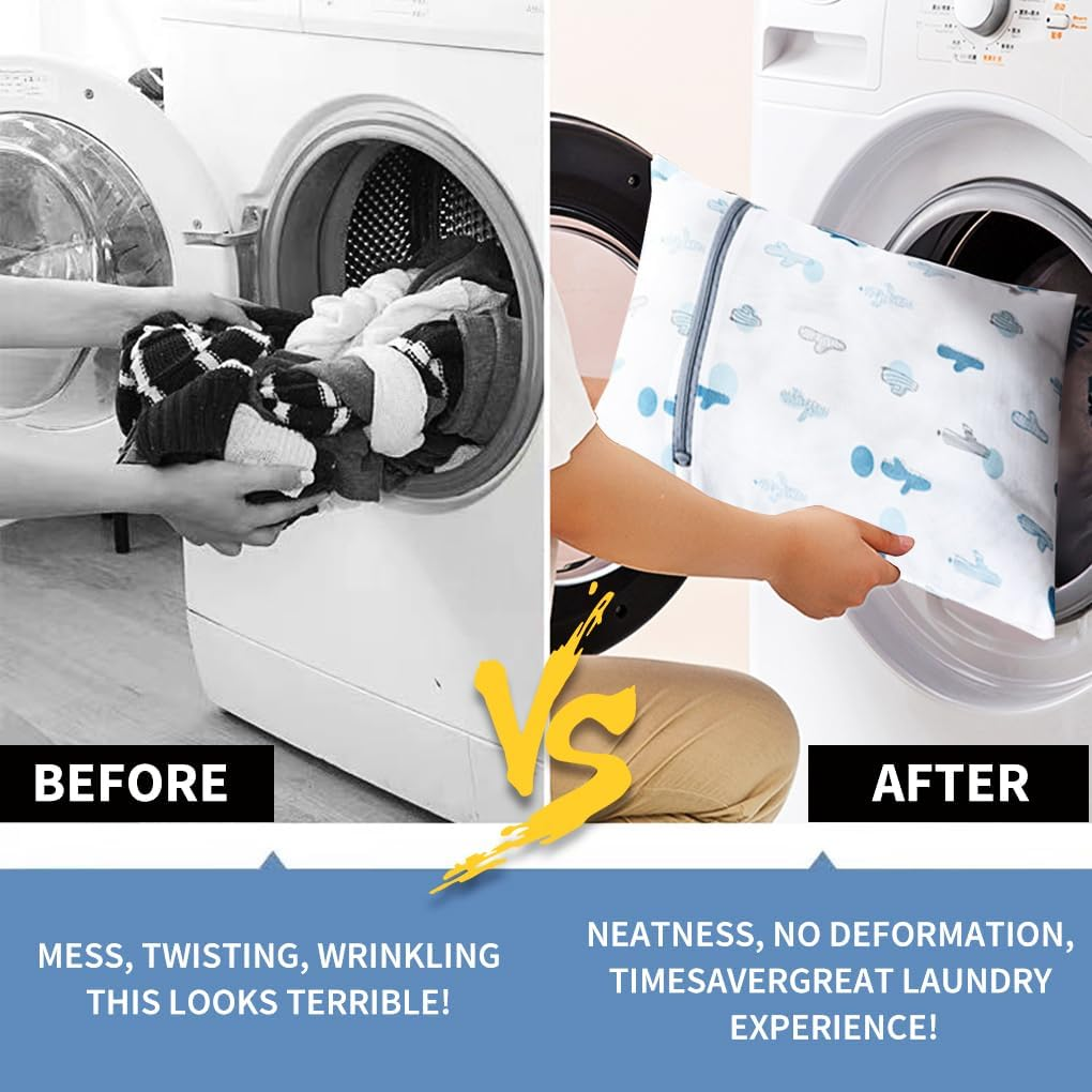 Vivva 5Pcs Durable Mesh Laundry Bags for Delicates, Travel Storage Organize Bag, Clothing Washing Bags for Laundry, Blouse, Bra, Hosiery, Stocking, Underwear, Lingerie (Cactus) image number 6