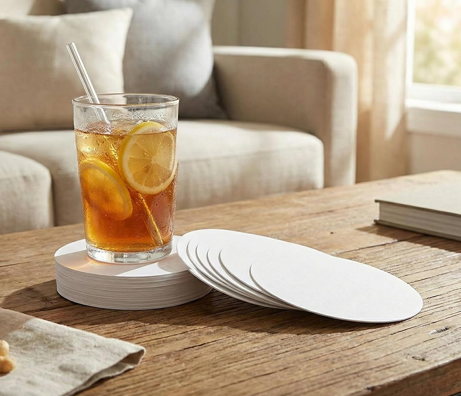 Esplanade Disposable Printed Paper Coasters (Set of 100)- Use and Throw Reversible Paper Coasters-Perfect for Bar, Hotel, Restaurant Purpose & Parties. image number 5