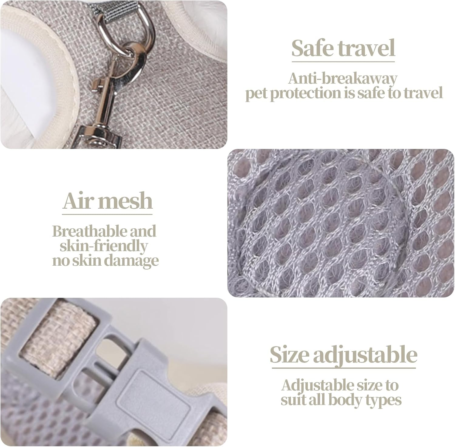 Larfraecy Soft Cat Harness and Lead Set for Walking,Escape Proof Puppy Kitten Vest Harnesses,Adjustable Soft Kitten Harness and Lead Set for Small & Medium Cat Dog (Pink, S) image number 3